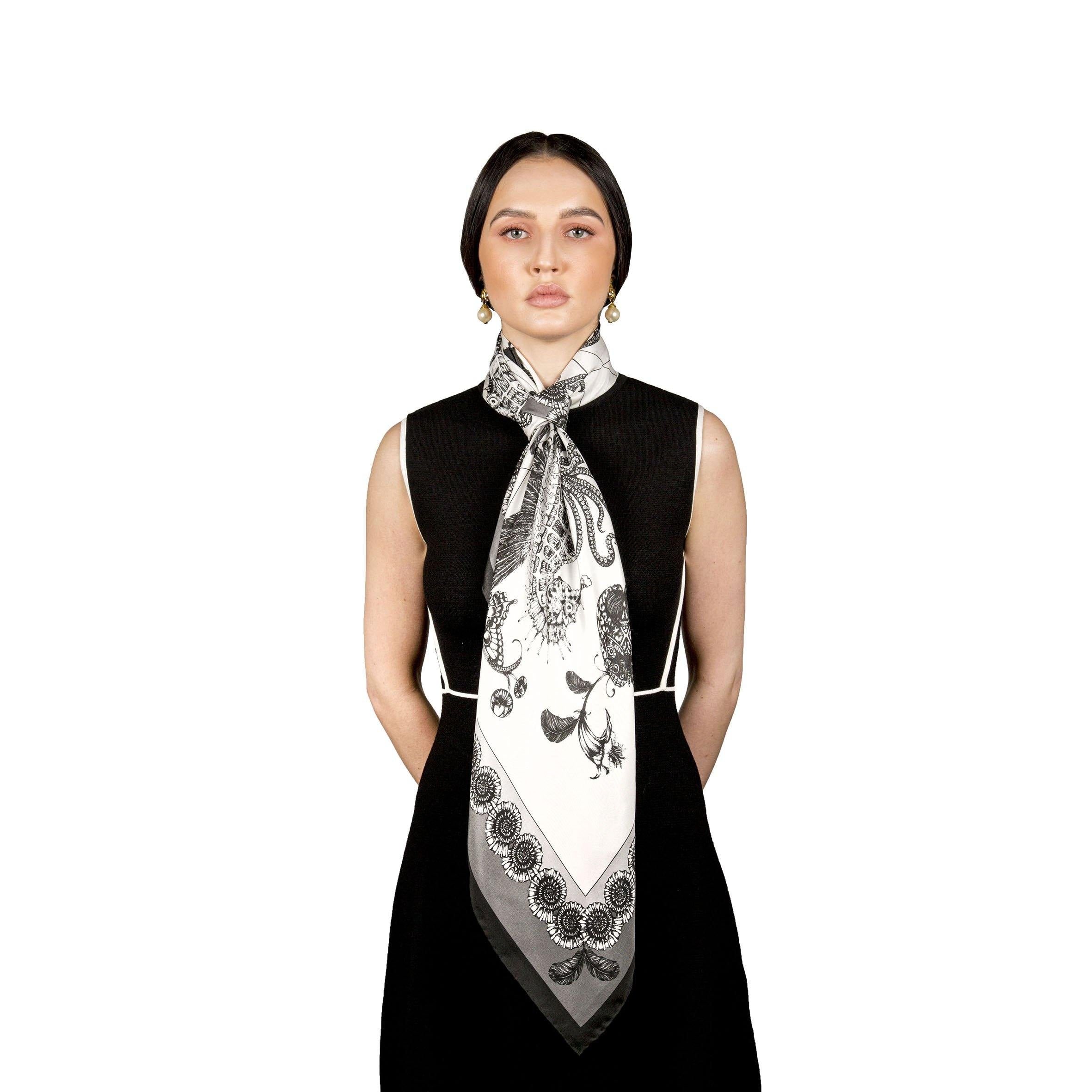 The Ammonautilae Silk Scarf | 90x90cm - Emily Carter London