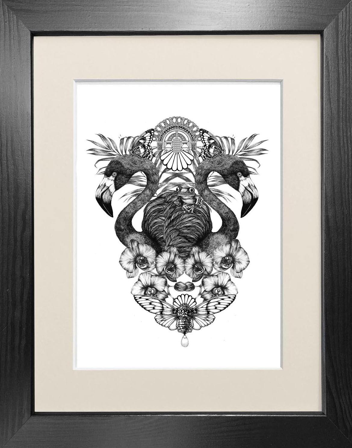 'Art Deco Flamingo' Fine Art Print - Emily Carter London