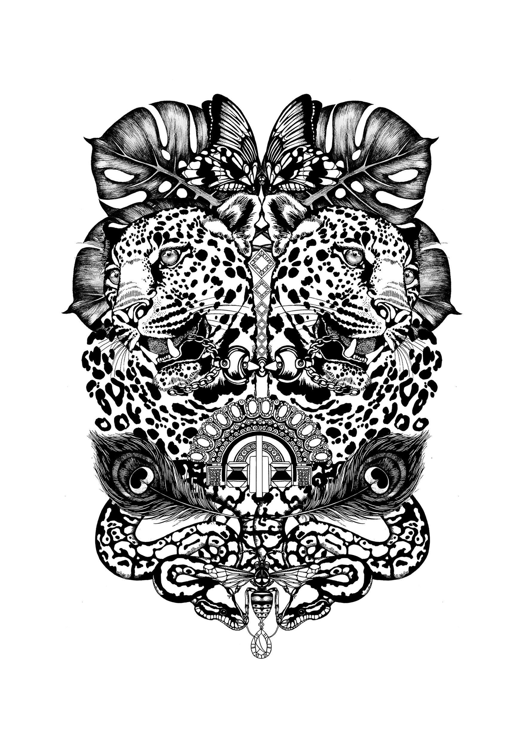 'Jewel & Jaguar' Fine Art Print - Emily Carter London