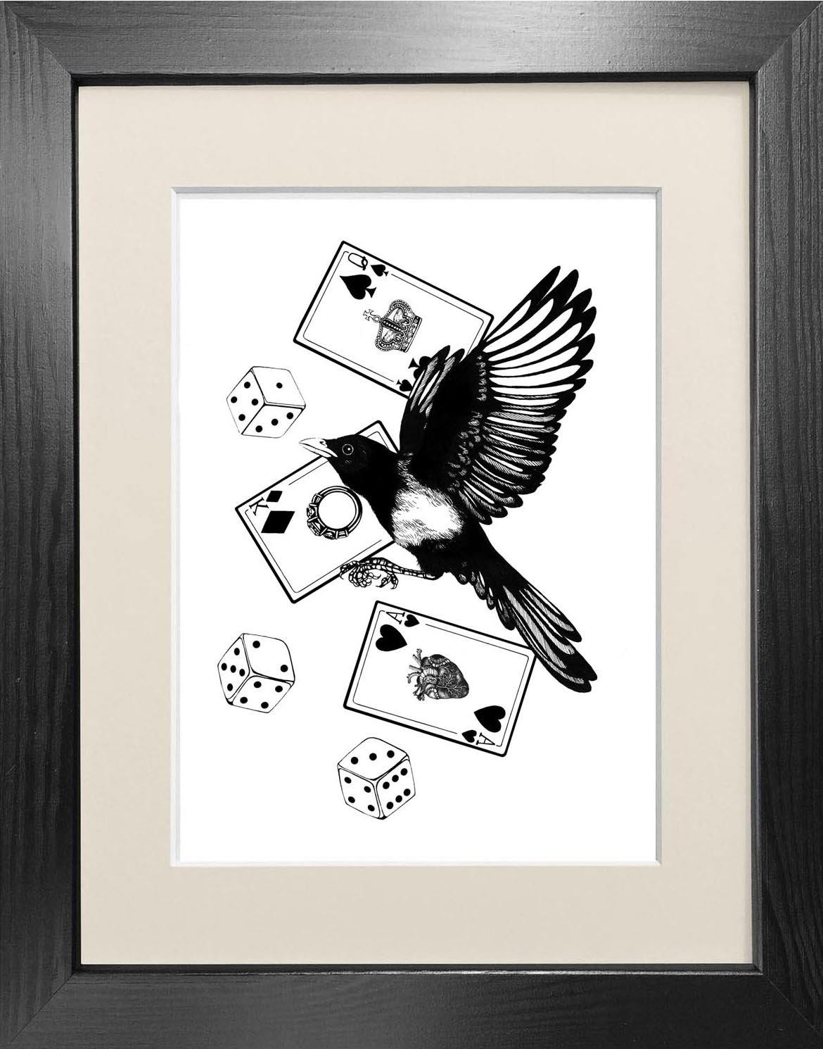 'Mysterious Magpie' Fine Art Print - Emily Carter London