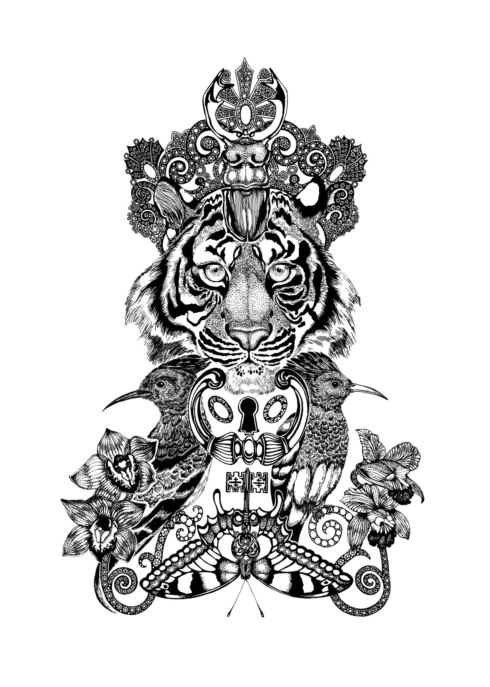 'The Royal Tiger' Fine Art Print - Emily Carter London