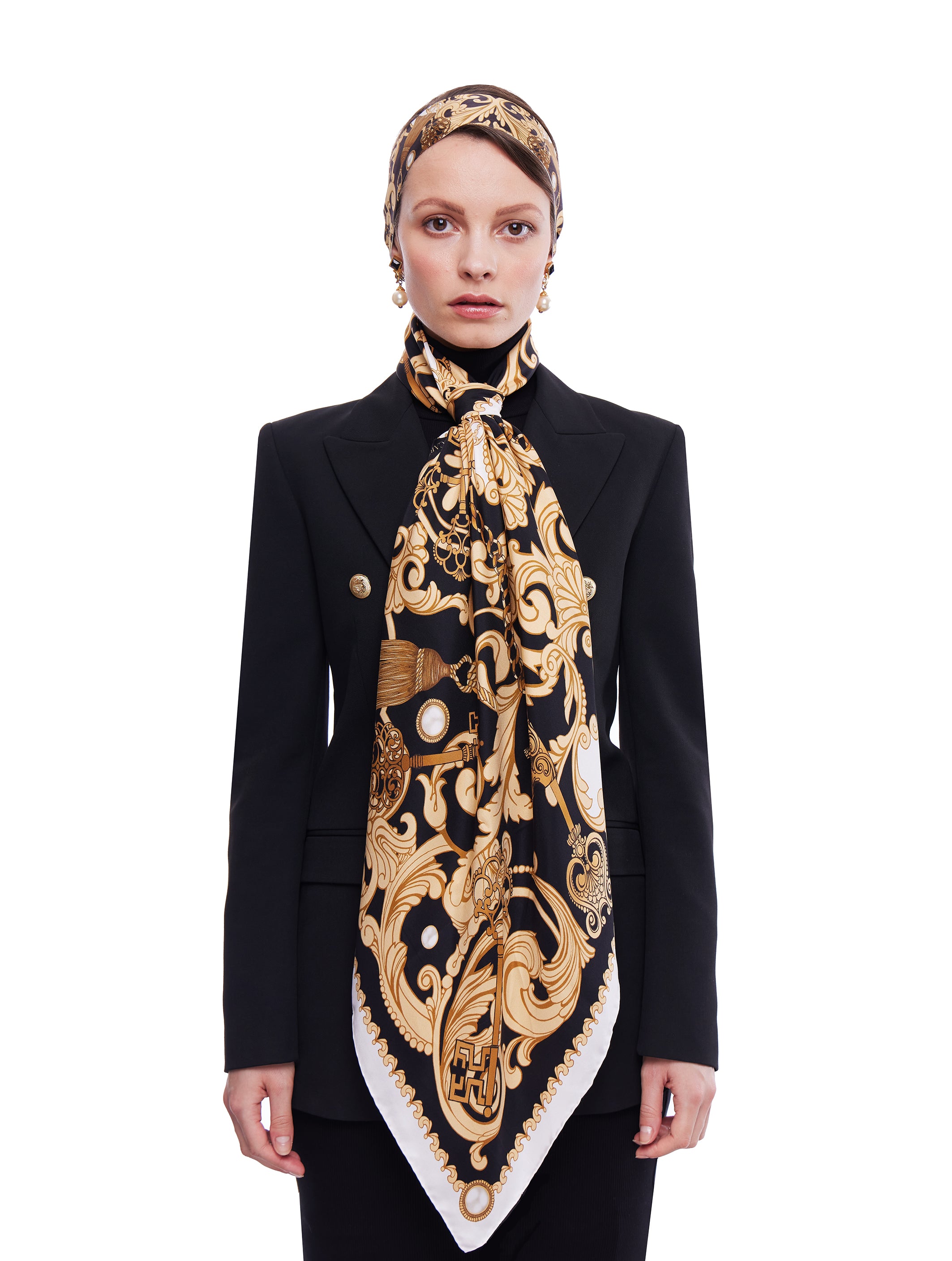 The Pearl Rococo Silk Scarf | 90x90cm