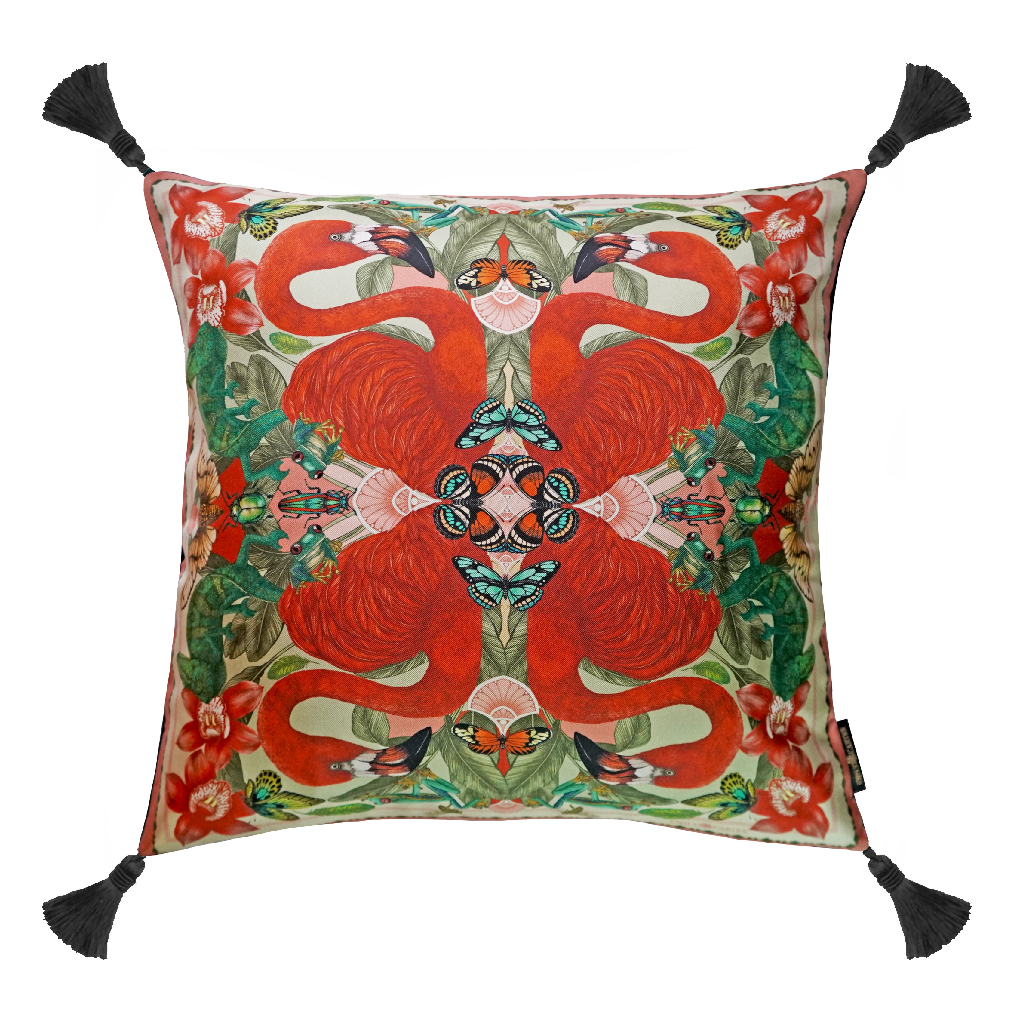 The Flamingo Fiesta Cushion | 45x45cm | Silk
