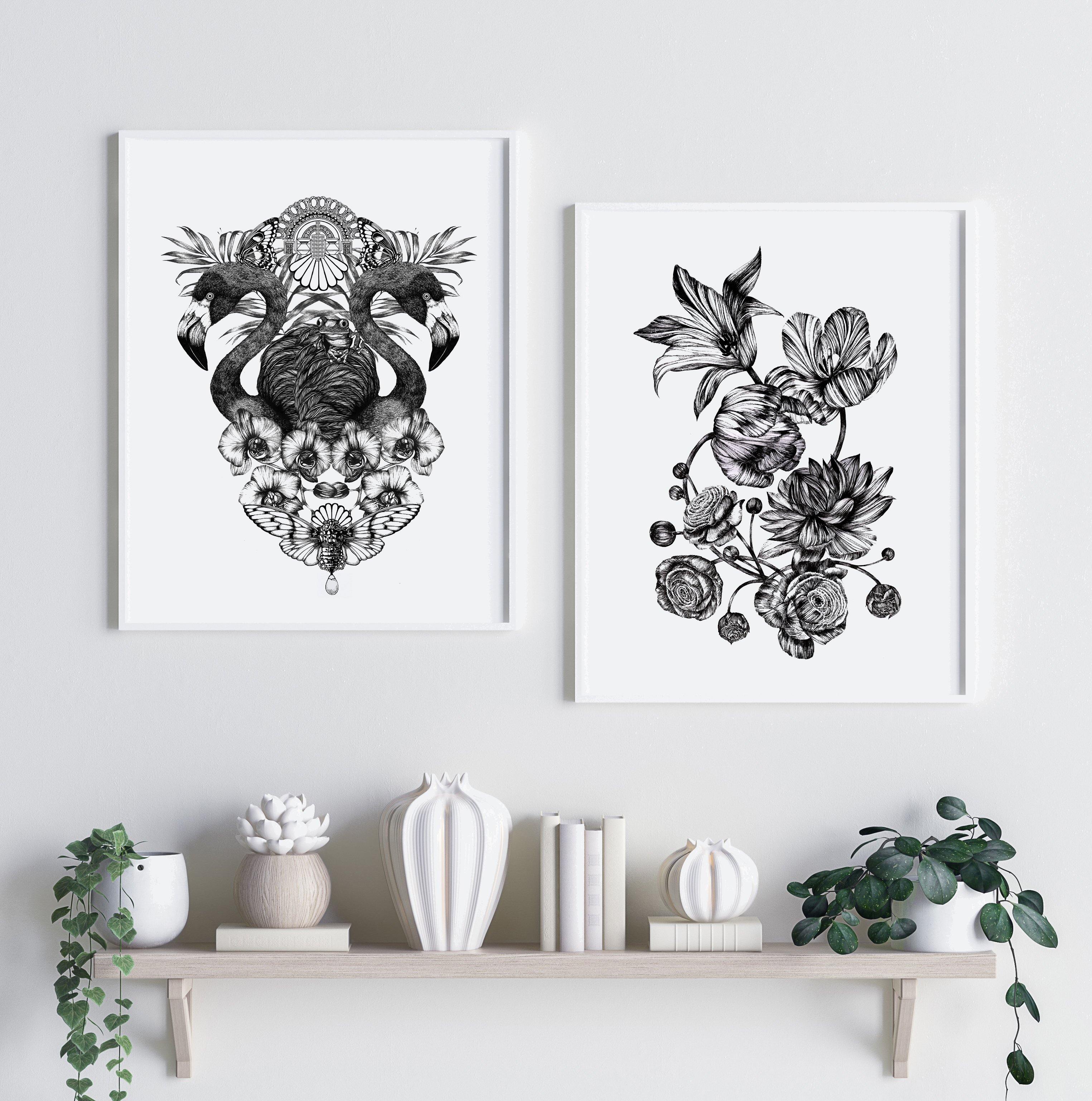 'Floral Bouquet' Fine Art Print - Emily Carter London