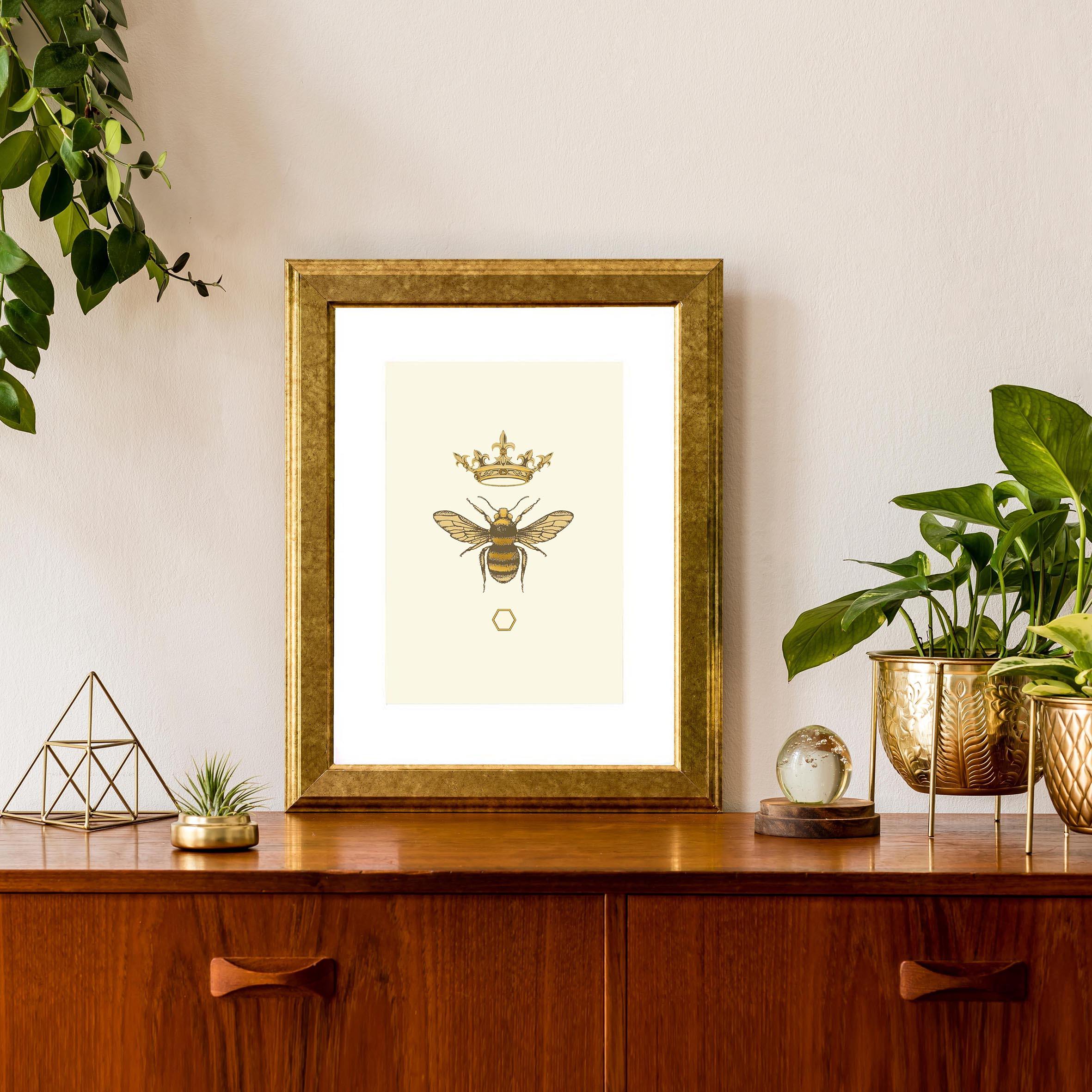 'Antique Honey Queen Bee' Fine Art Print - Emily Carter London