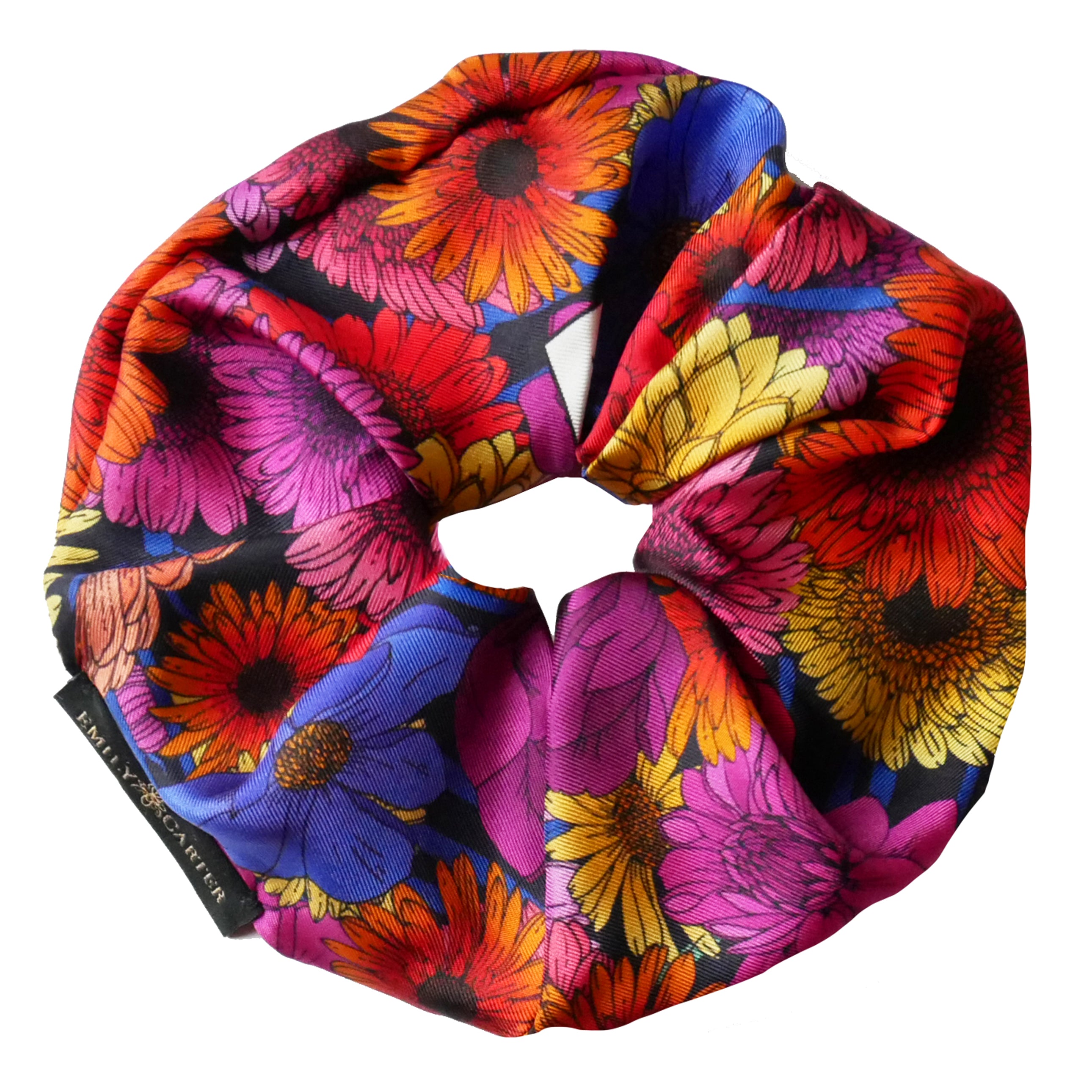 Large Silk Scrunchie - Dahlia Garden