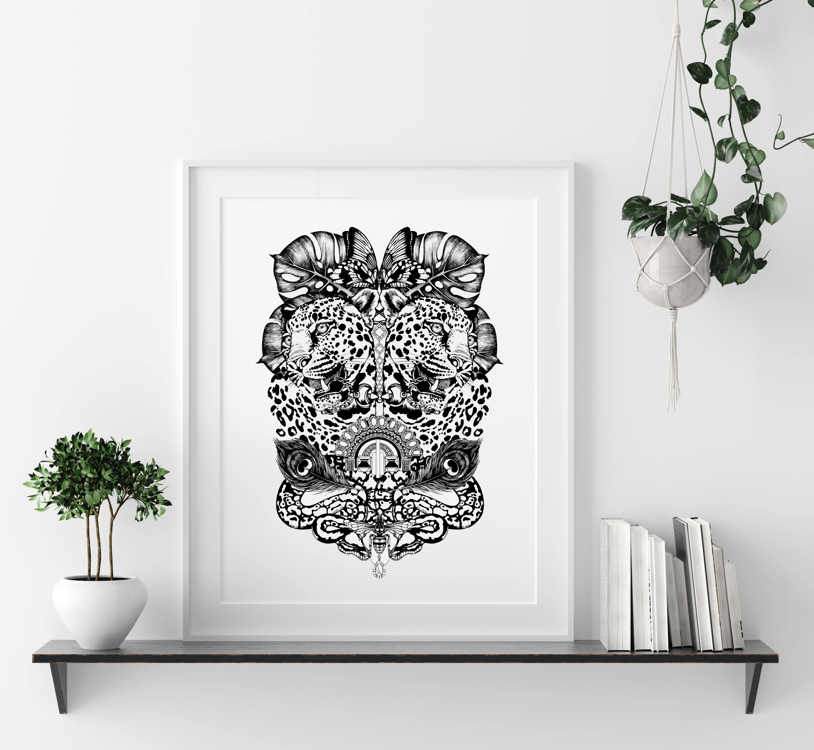 'Jewel & Jaguar' Fine Art Print - Emily Carter London