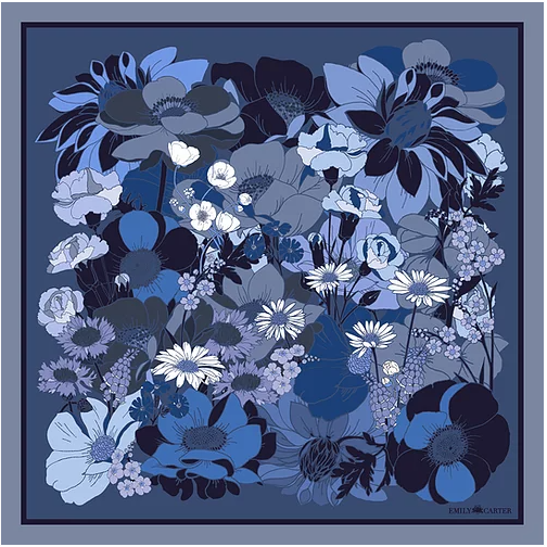 The English Garden Pocket Square - Royal Blue [Preorder]