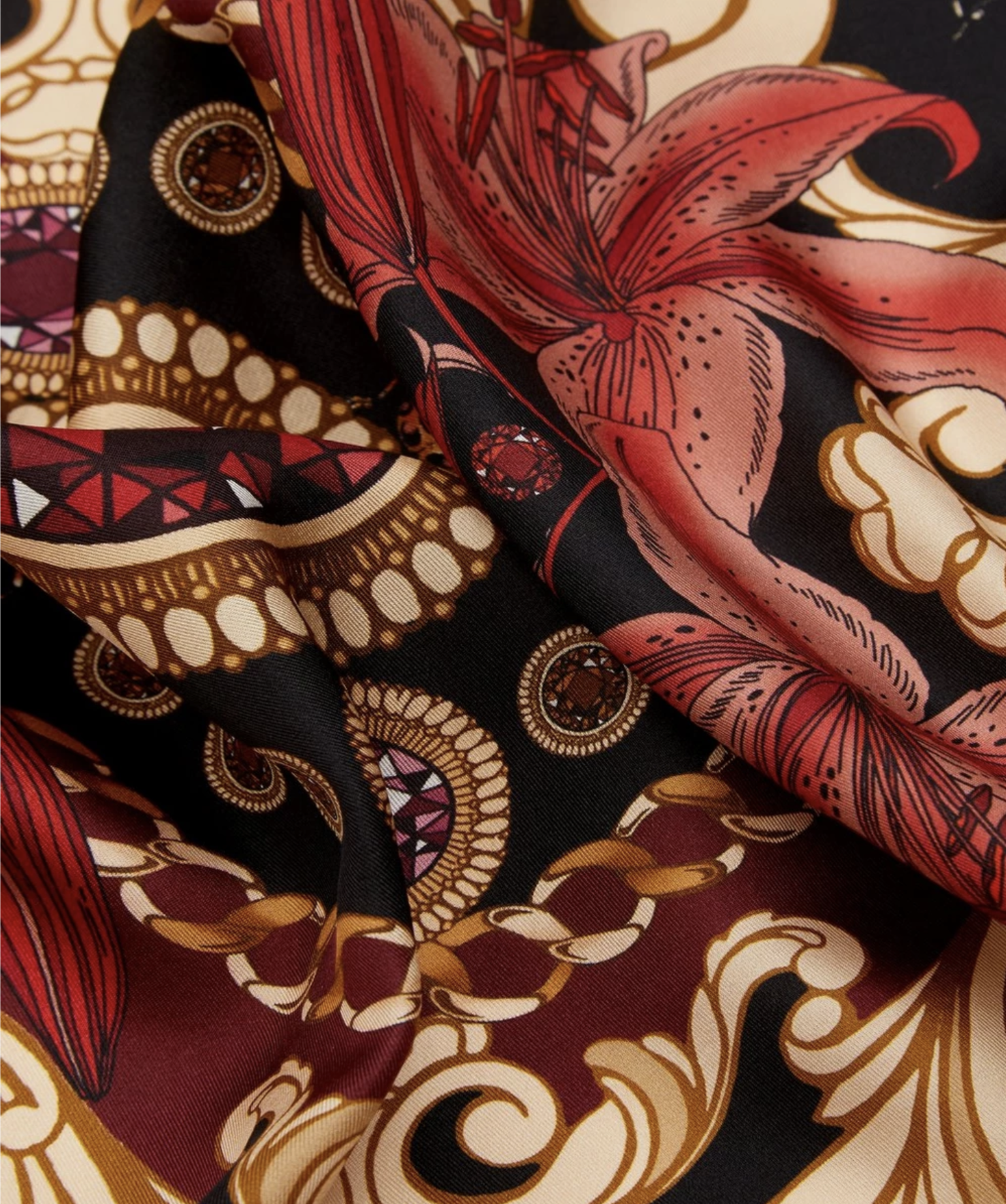 The Leopard & Ruby Silk Scarf | 90x90cm