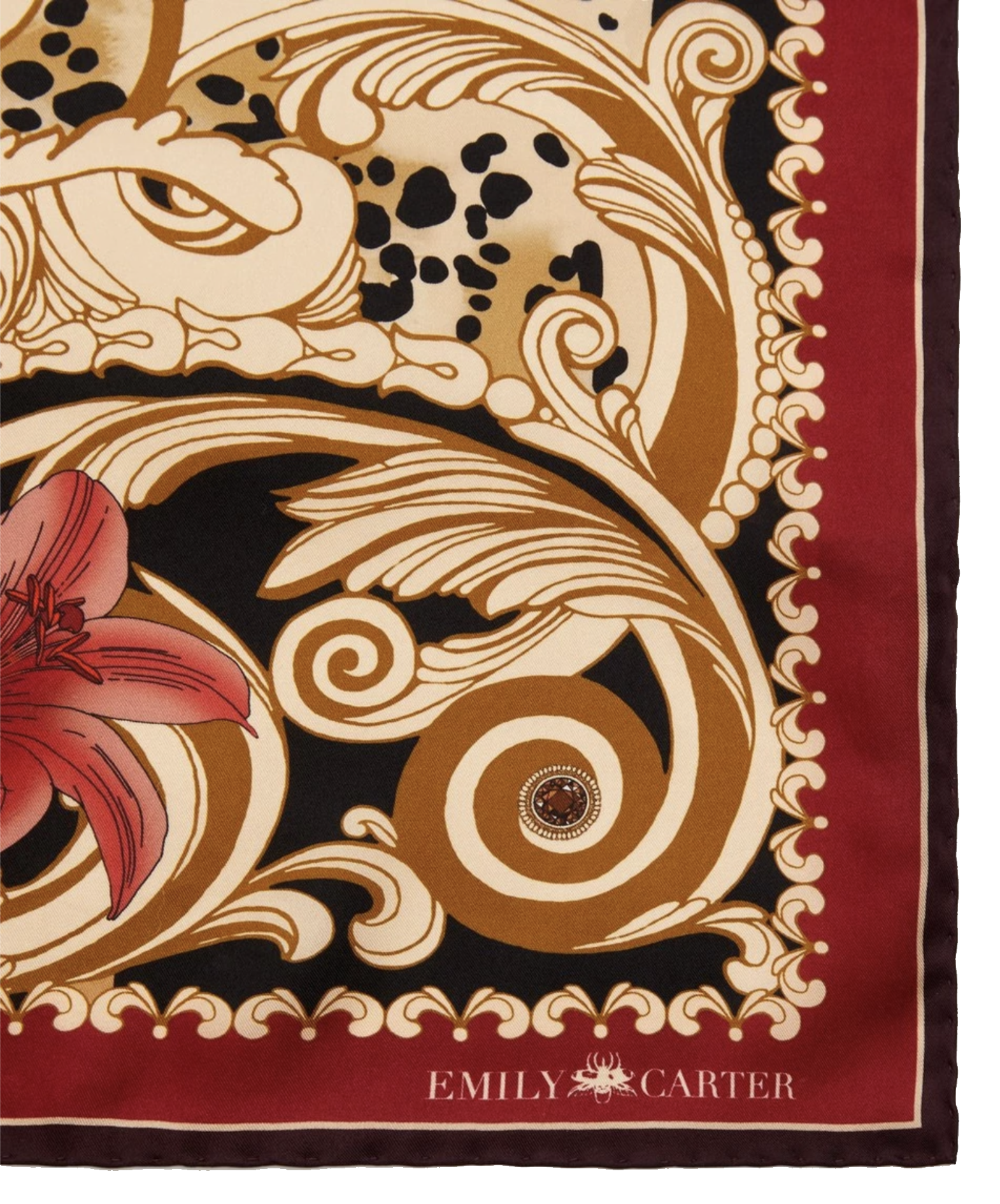 The Leopard & Ruby Silk Scarf | 90x90cm