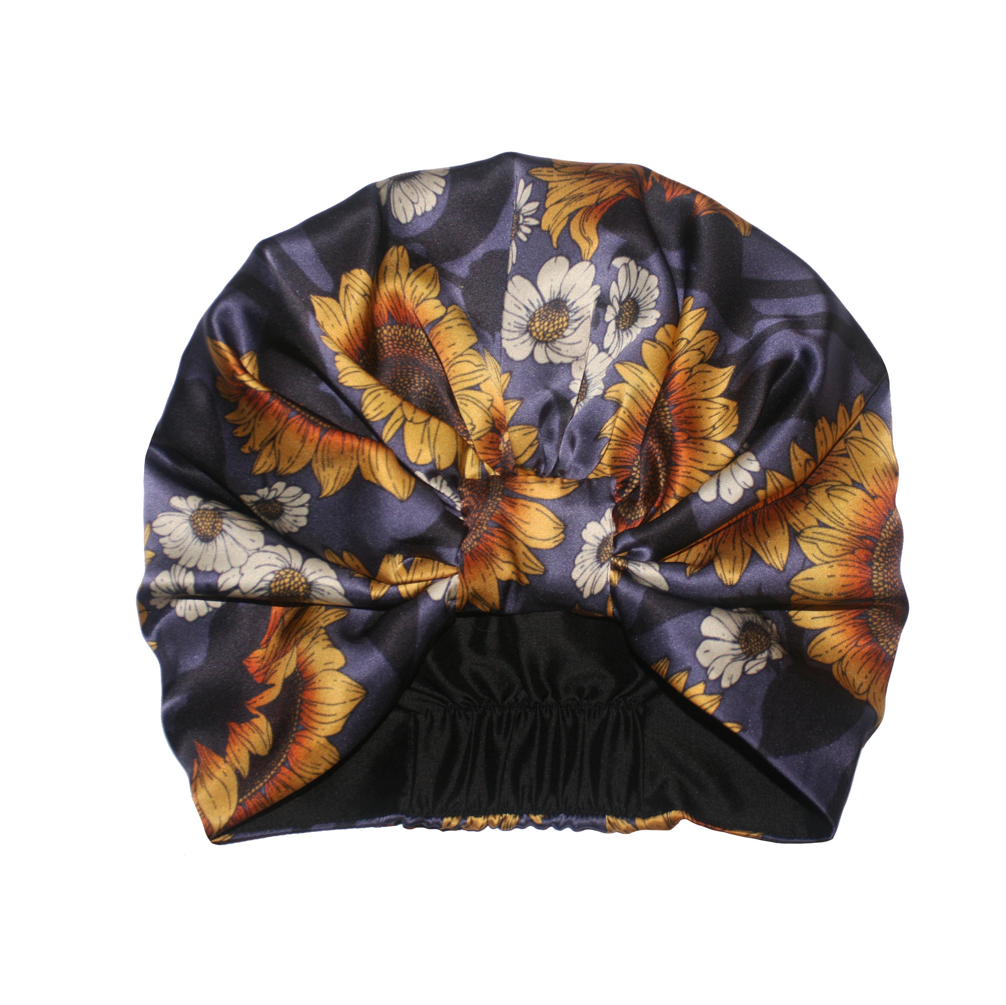 The Sunflower Garden Silk Turban - Emily Carter London