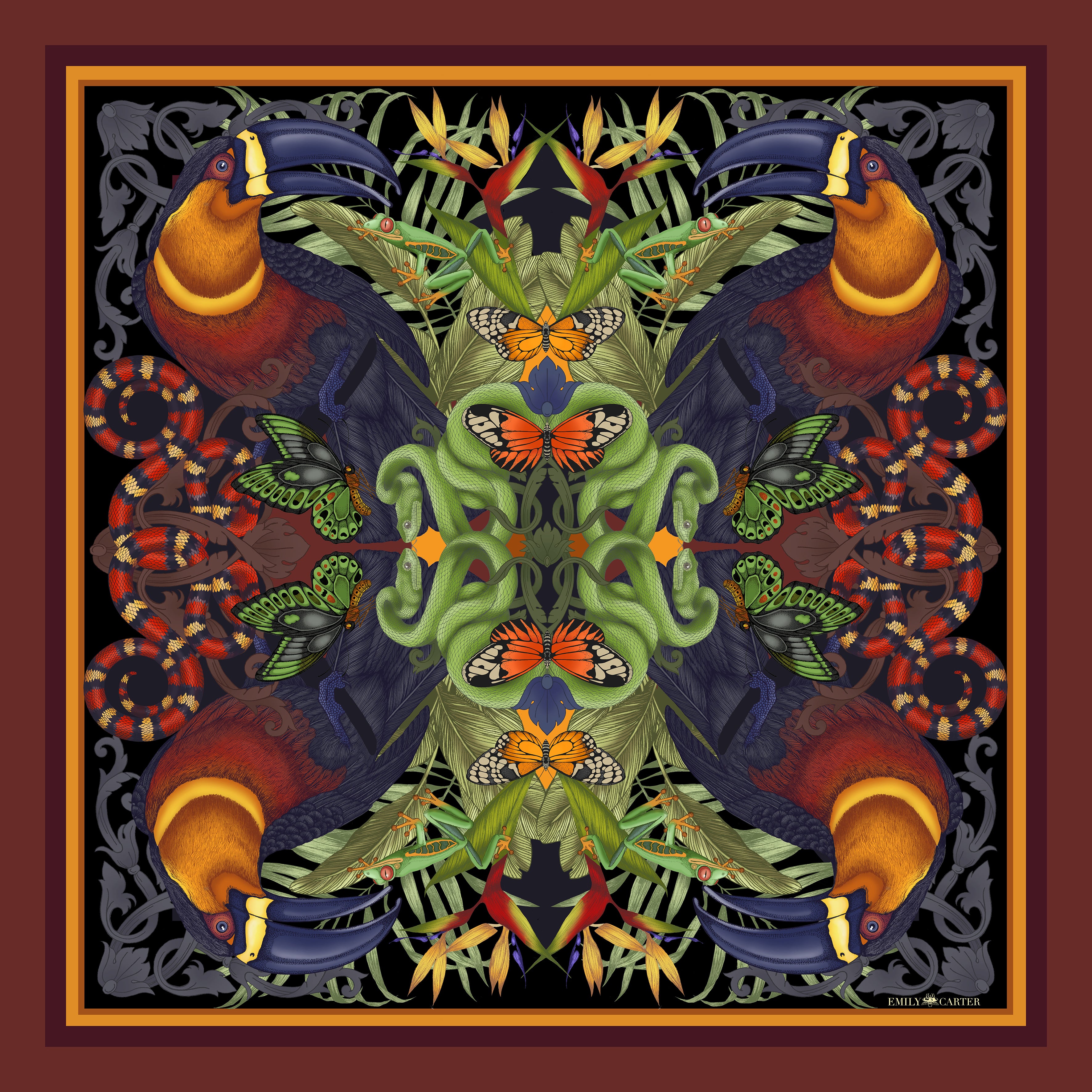 The Tropical Toucan Scarf | 90x90cm