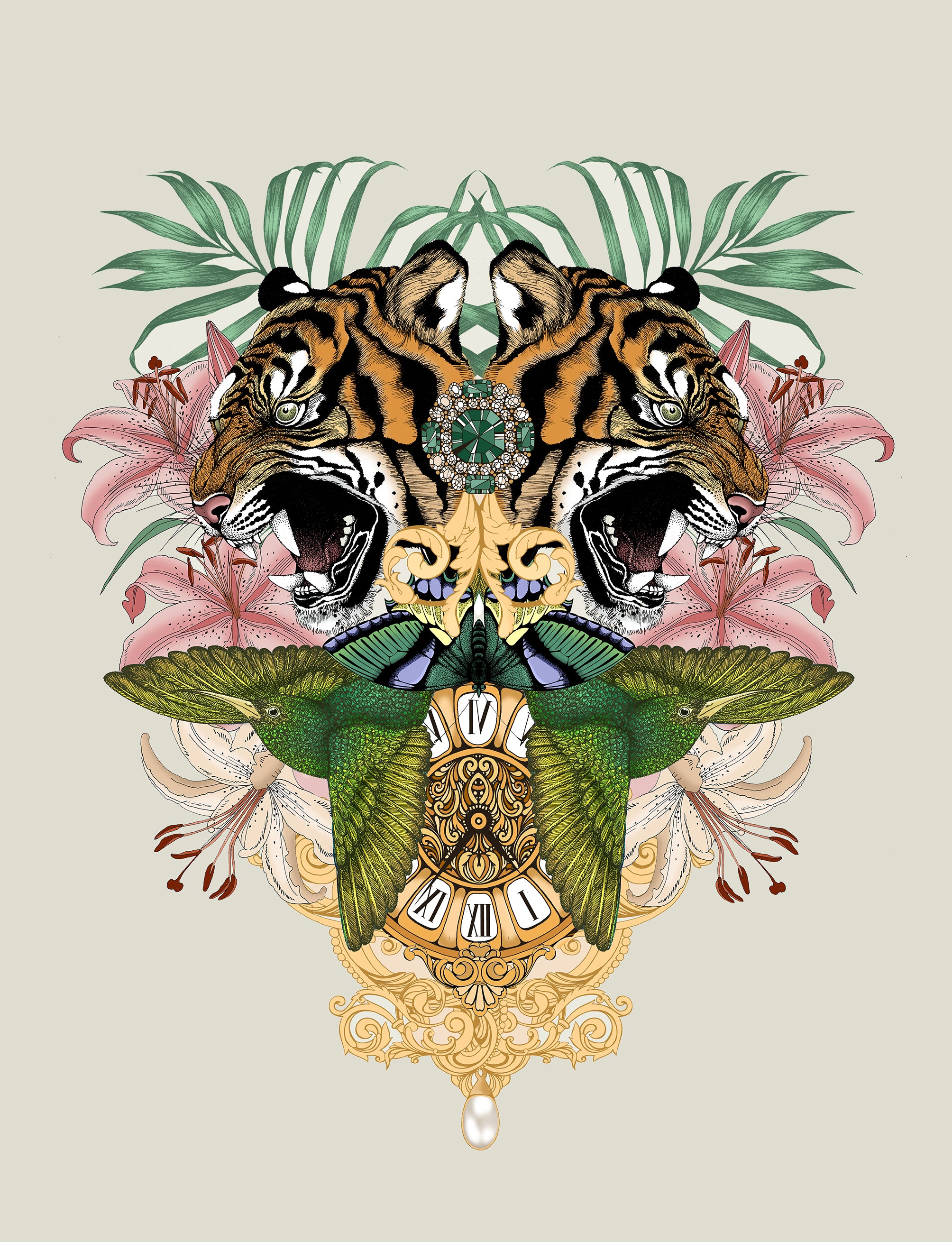 'Antique Baroque Tiger' Fine Art Print