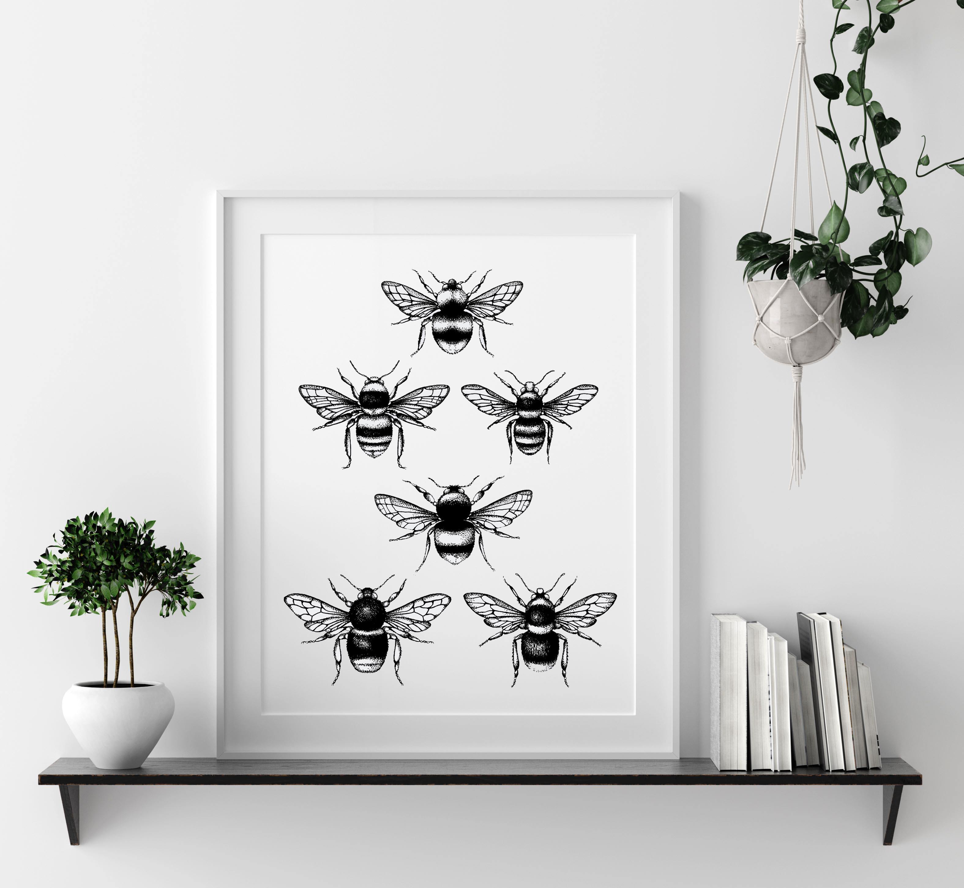 'British Bees' Fine Art Print - Emily Carter London
