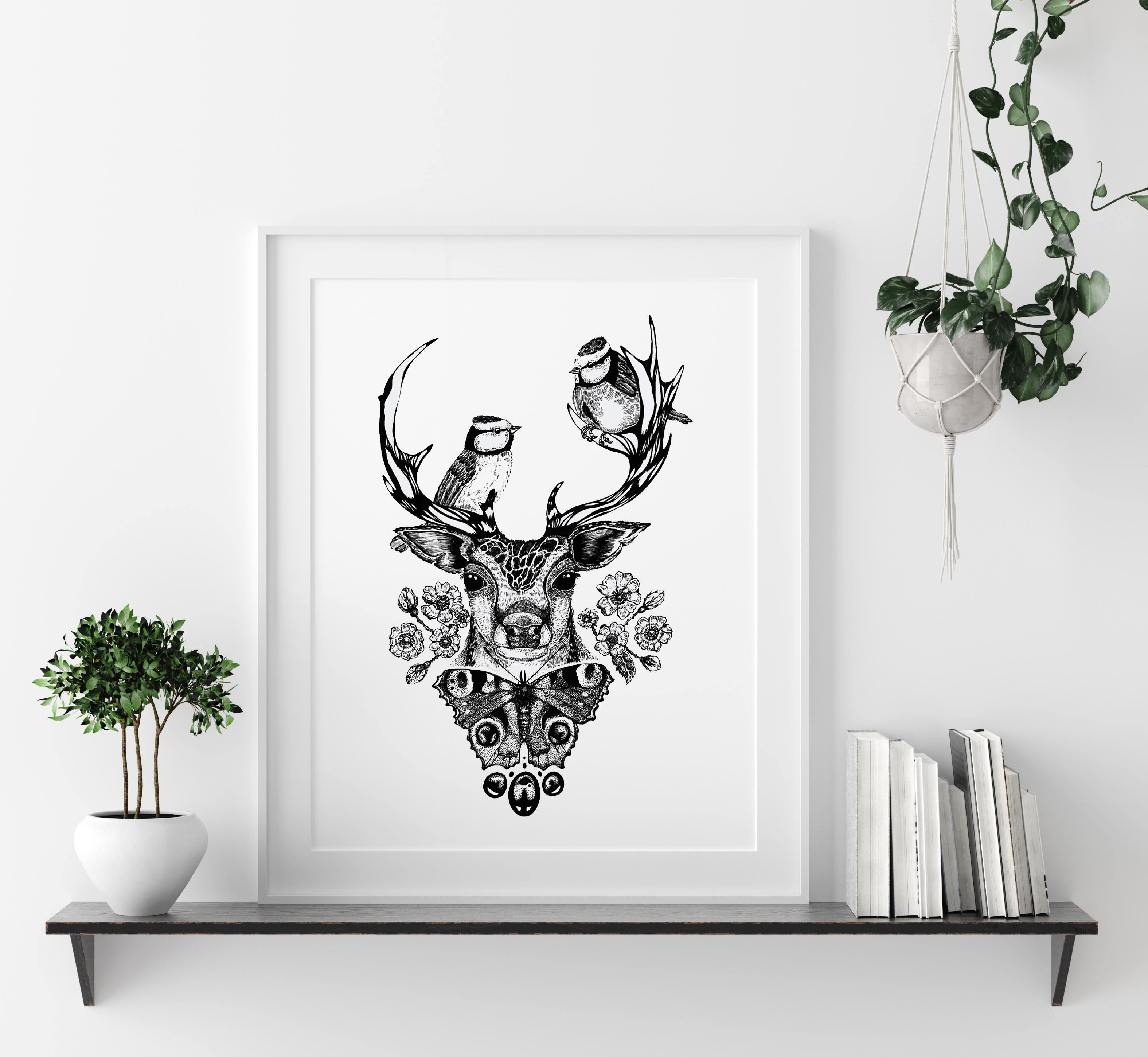 'The Roe Deer' Fine Art Print - Emily Carter London
