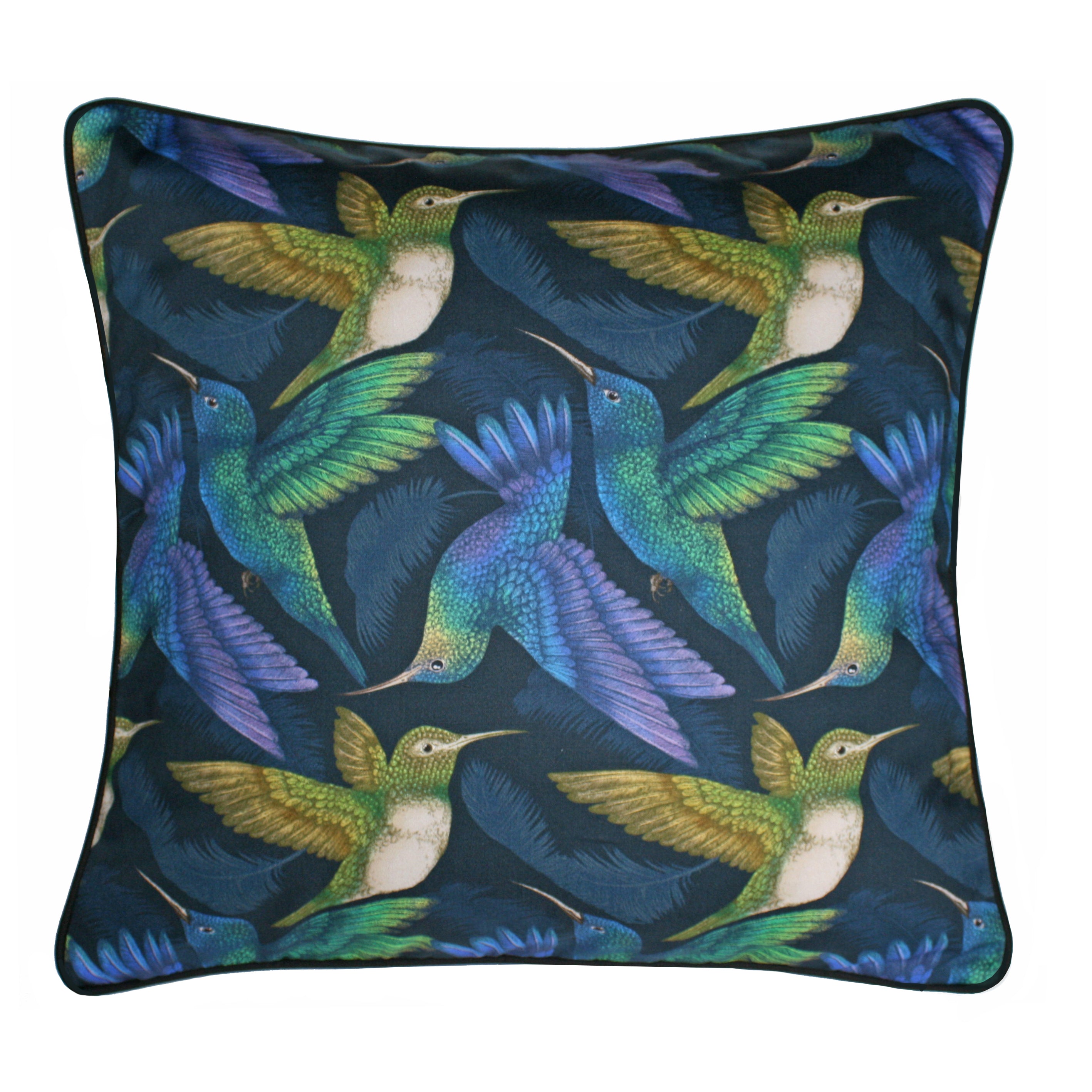 The Tropical Hummingbird Cushion Indigo | 45x45cm