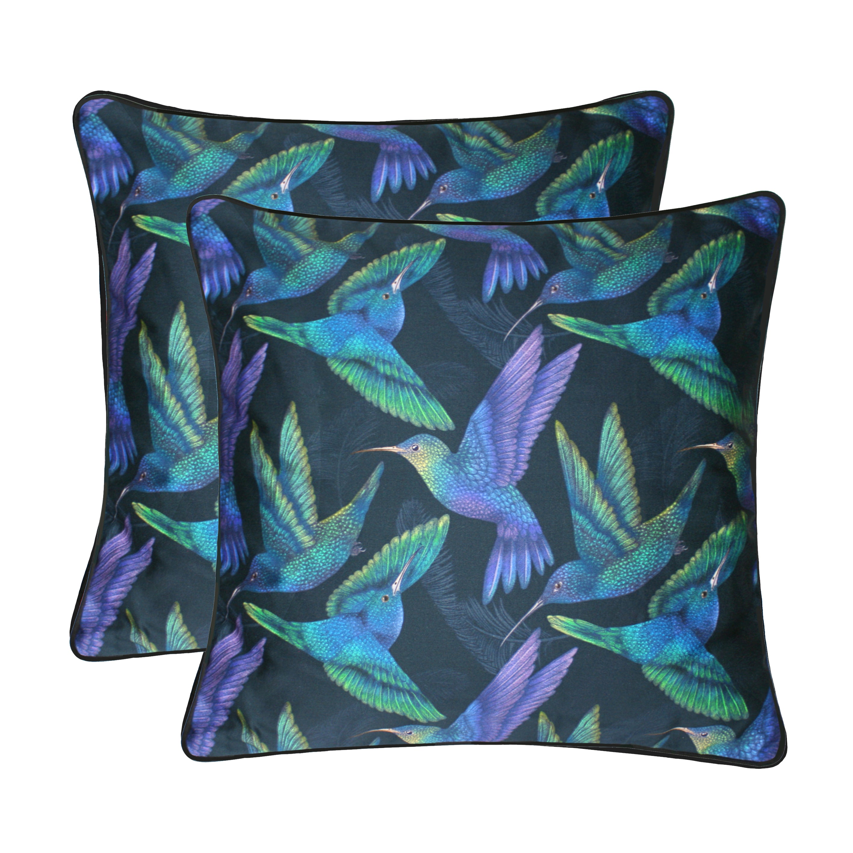 The Midnight Hummingbird Cushion Set | 45x45cm