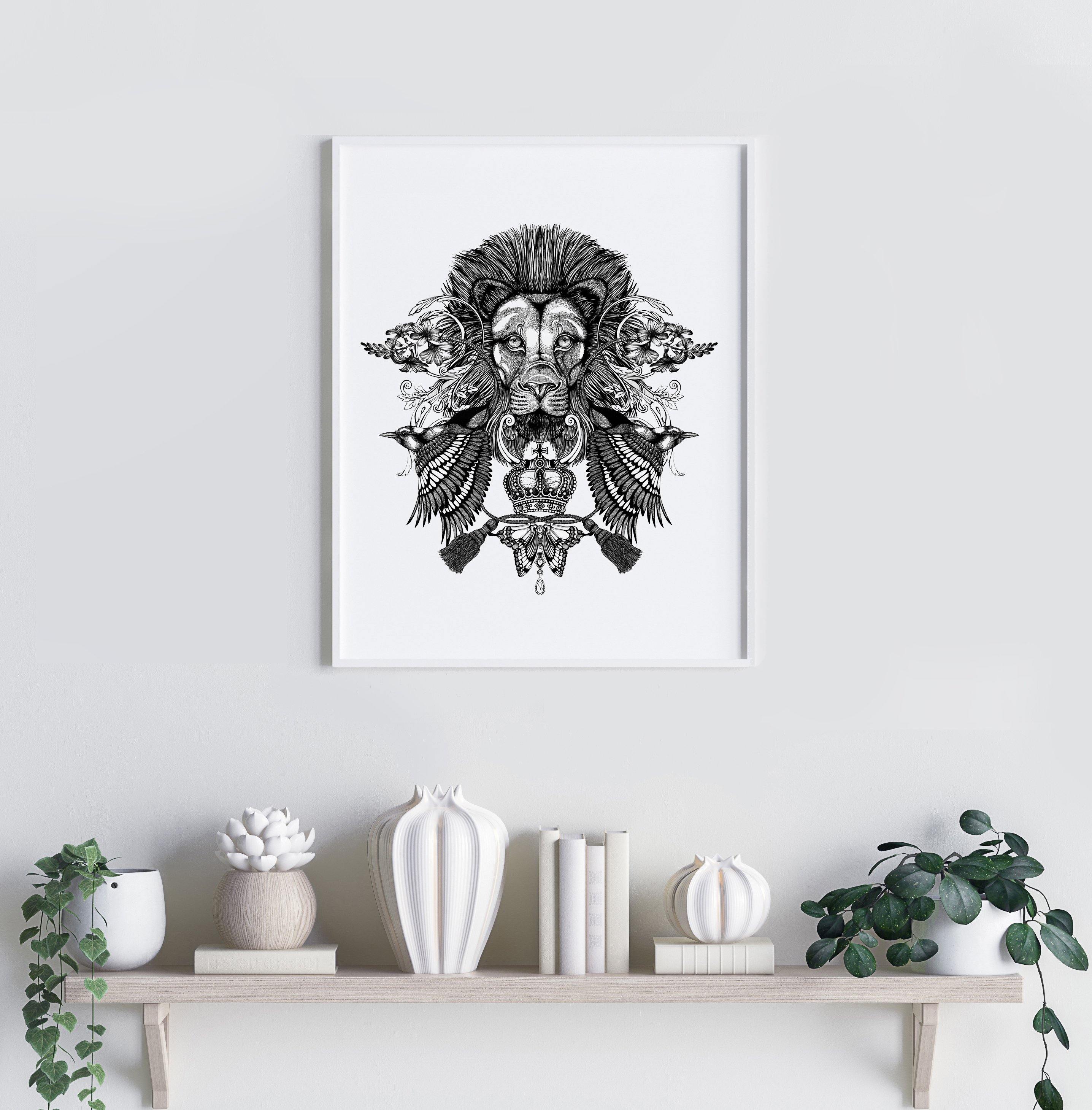 'The Regal Lion' Fine Art Print - Emily Carter London