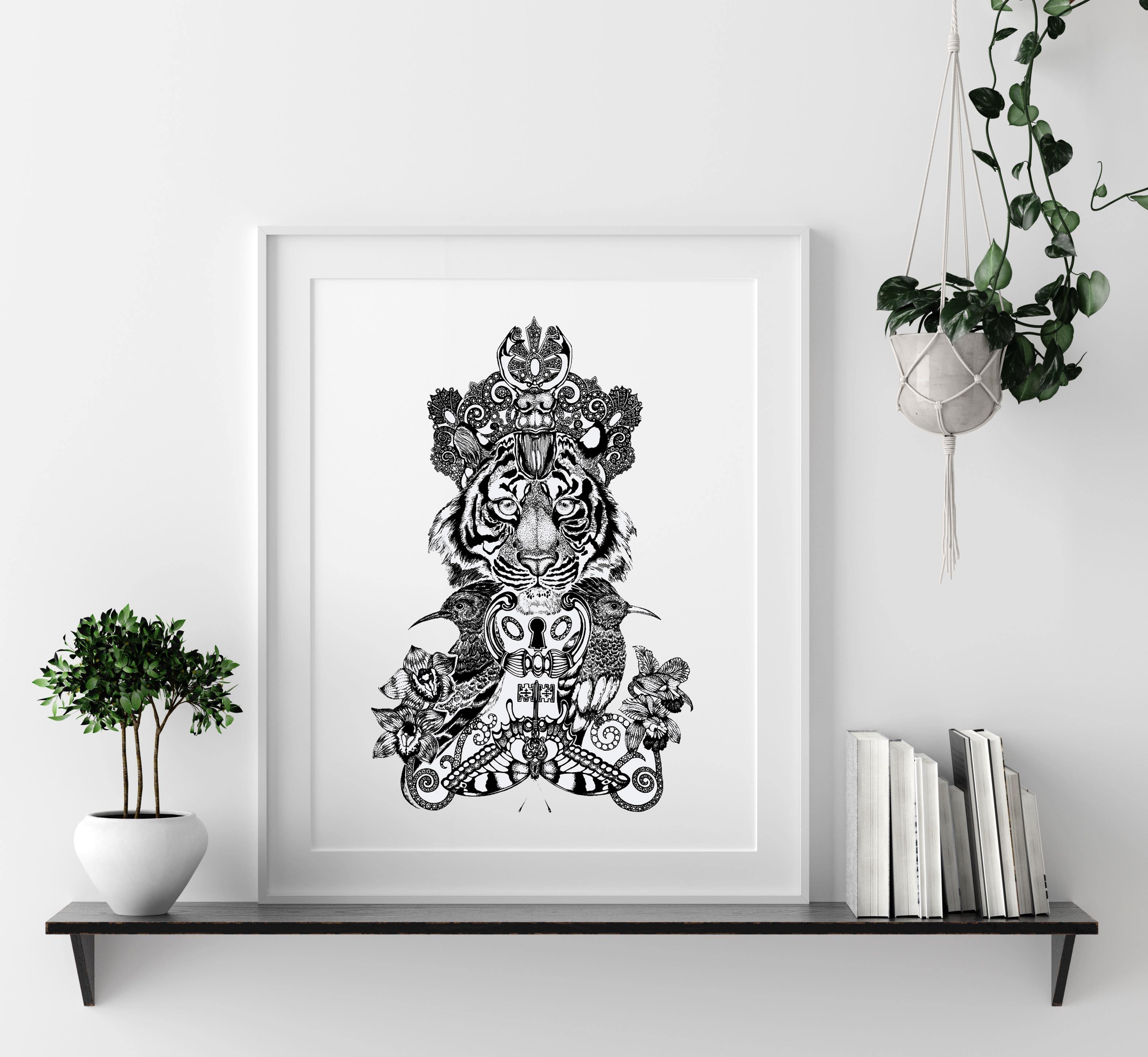 'The Royal Tiger' Fine Art Print - Emily Carter London