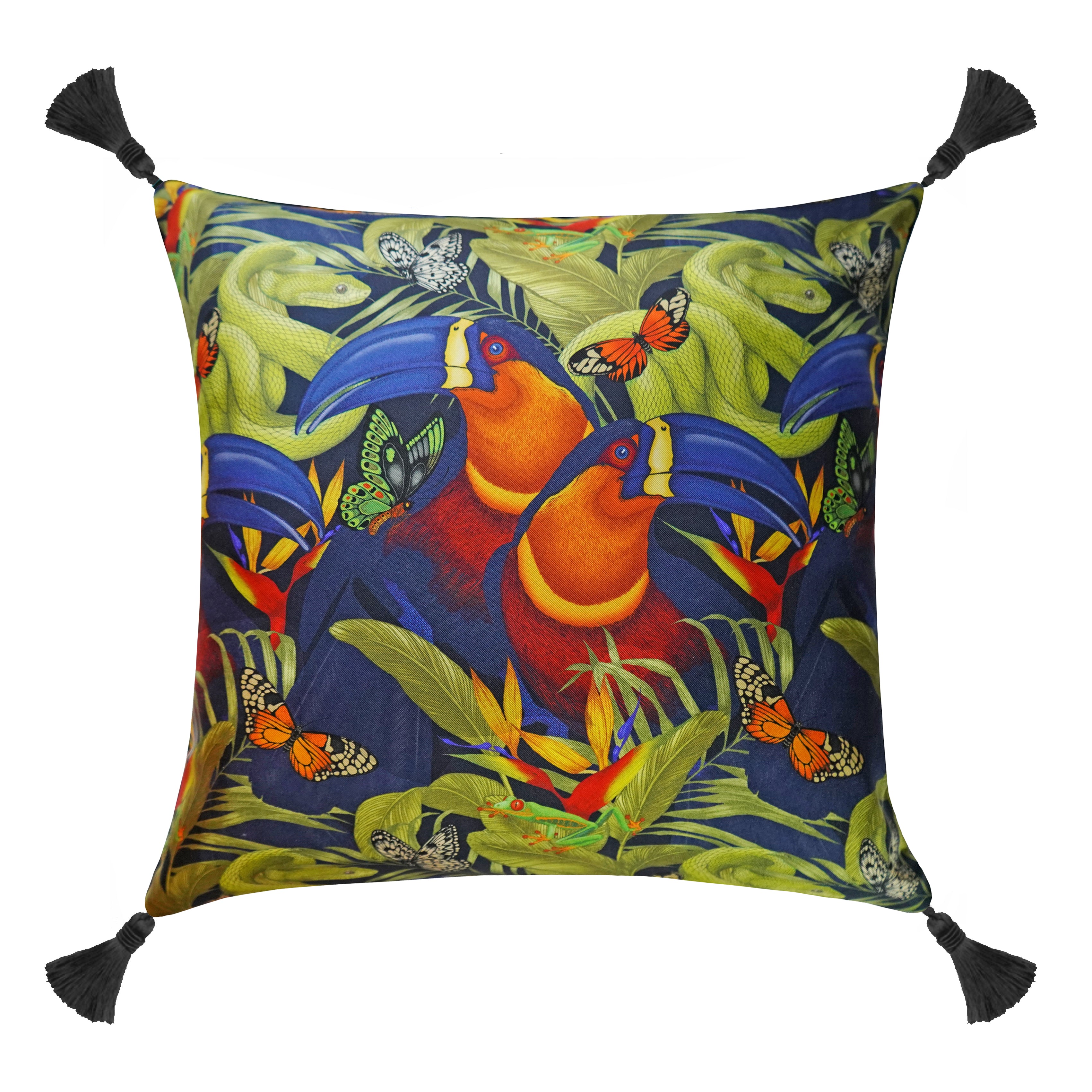 The Tropical Toucan Cushion | 45x45cm | Silk