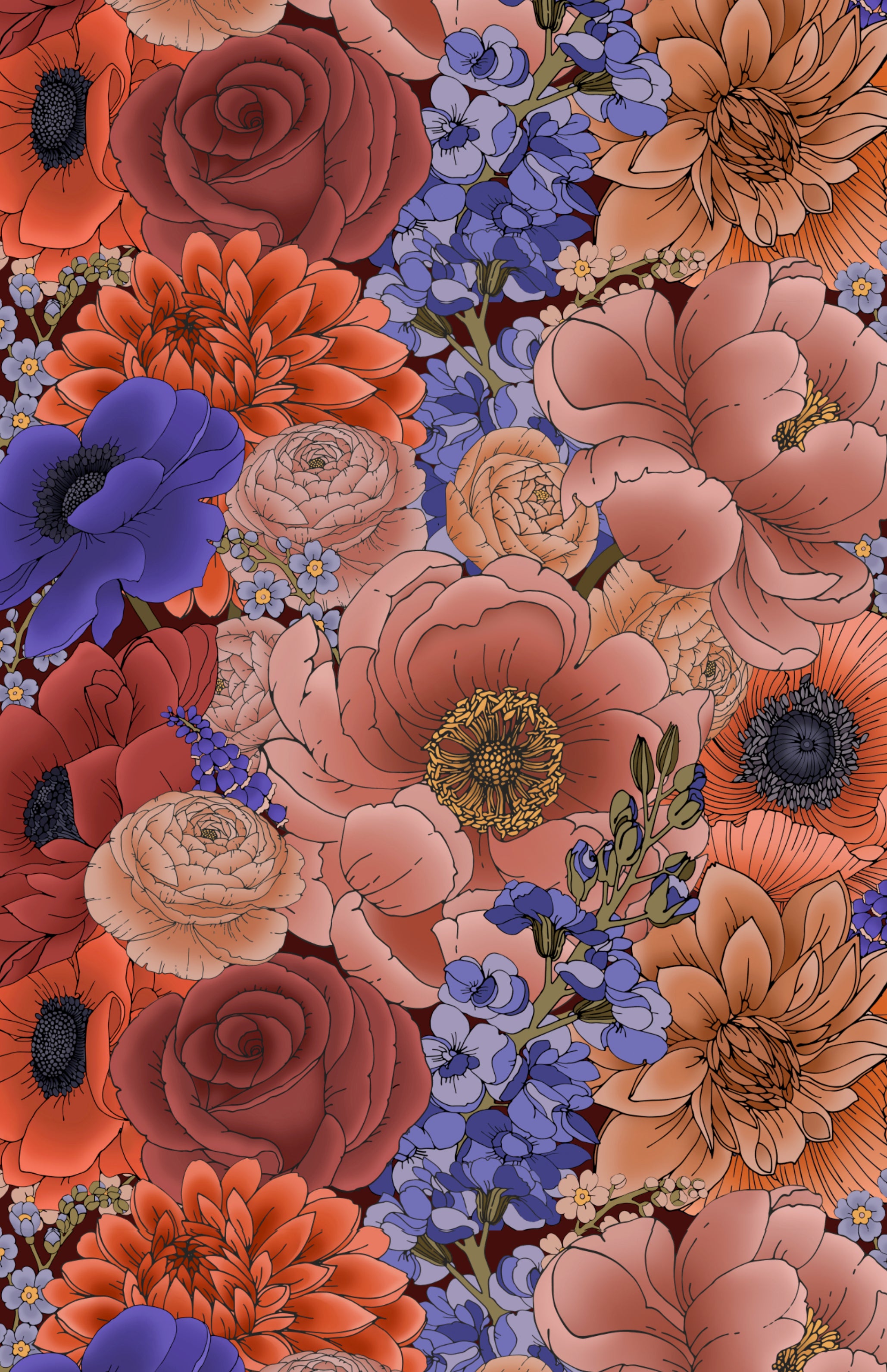 Winter Floral Wallpaper