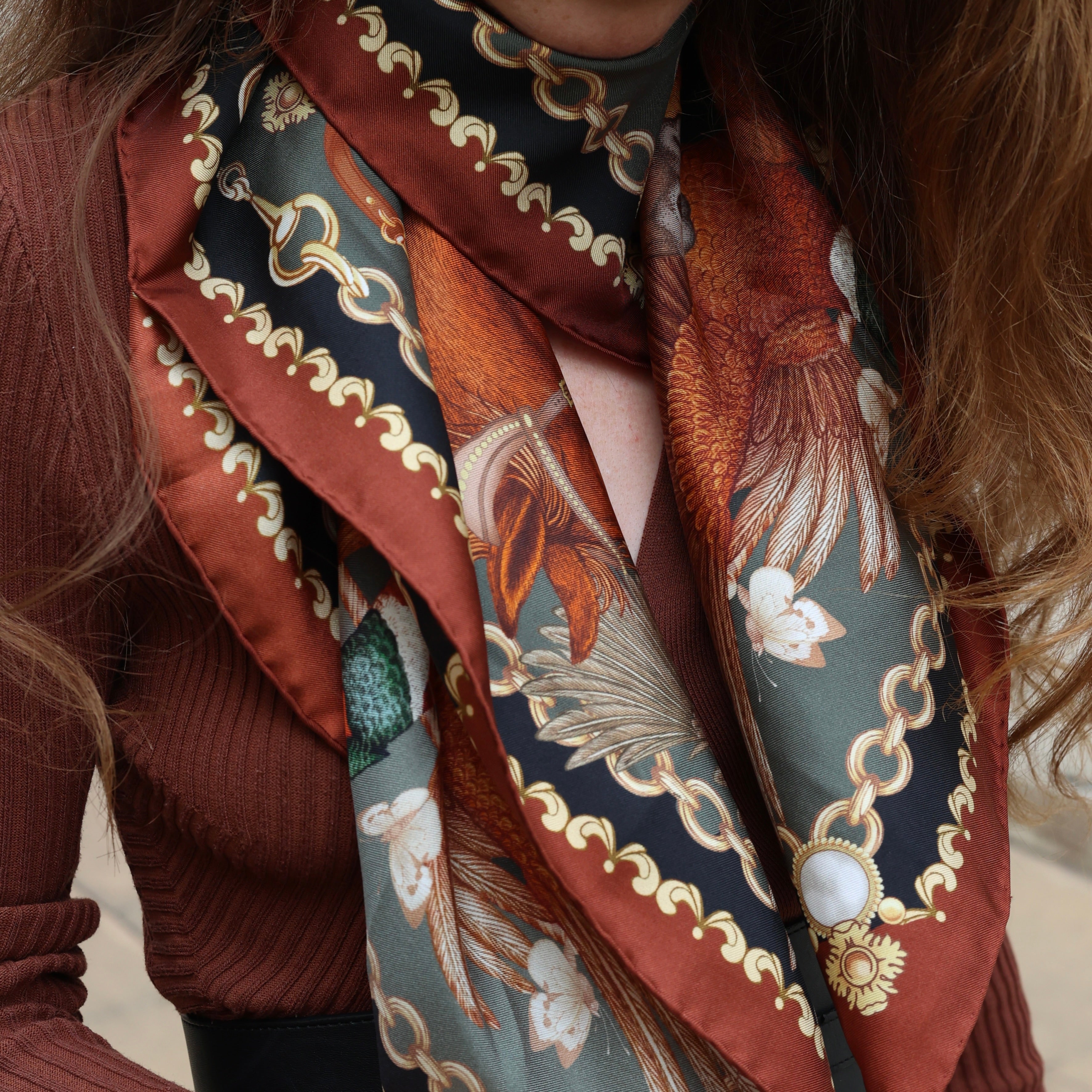 Autumn Styling: Silk Scarves & Knitwear