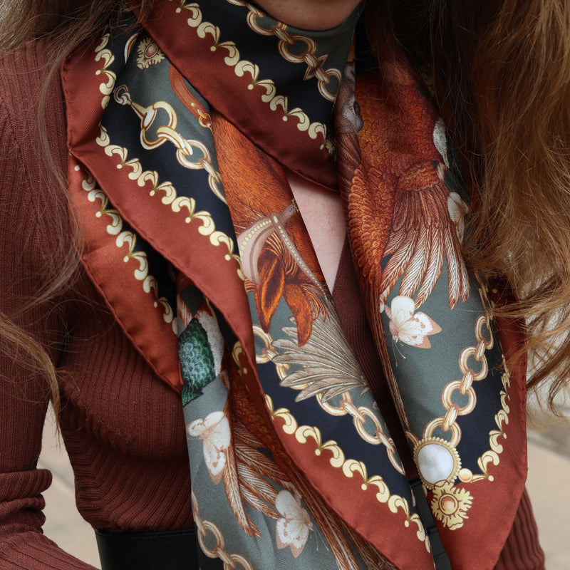 Autumn Styling: Silk Scarves & Knitwear