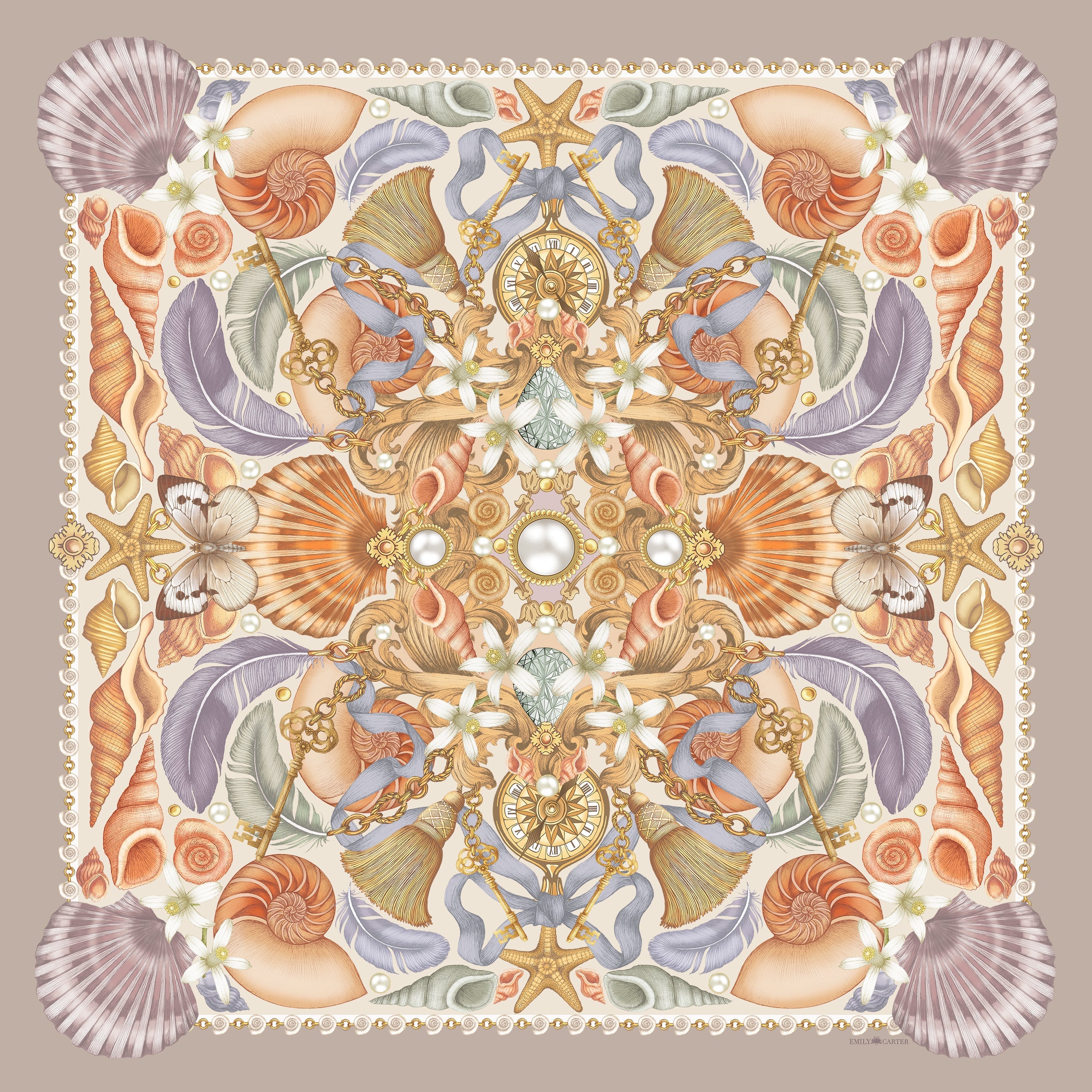 From Sketch to Silk: The Shell & Starfish Scarf