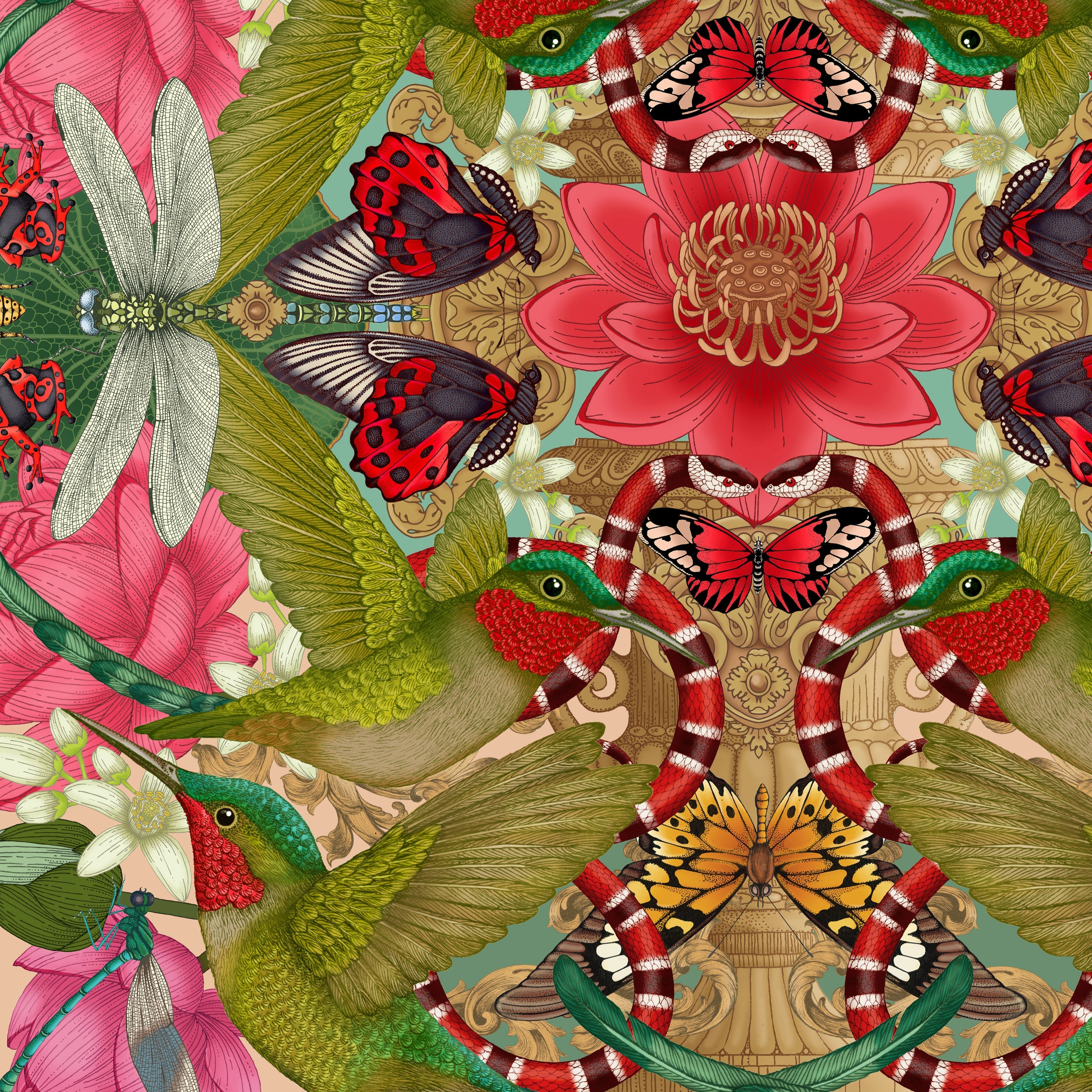 From Sketch to Silk: The Hummingbird & Lotus Scarf