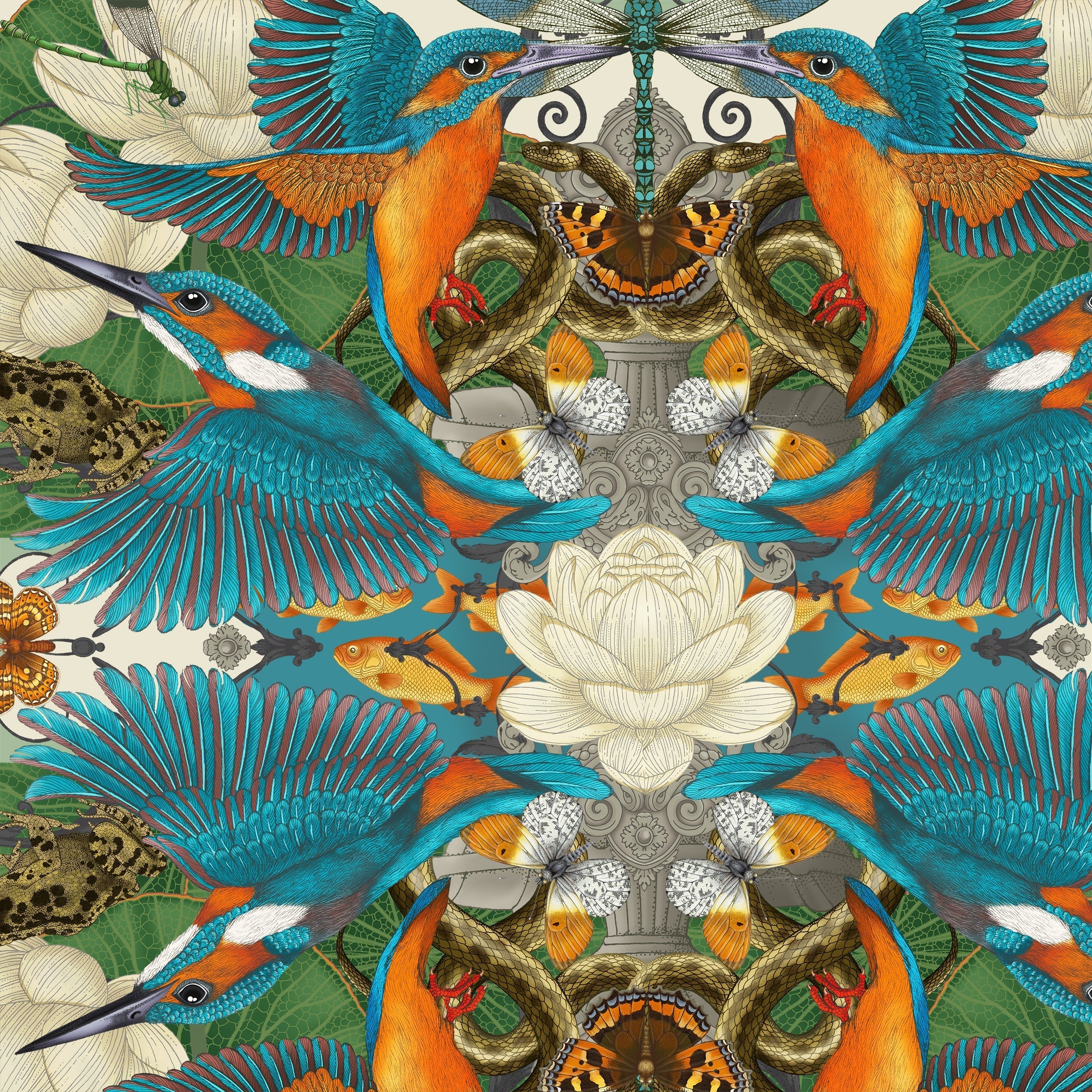 From Sketch to Silk: The Frog & Kingfisher Scarf