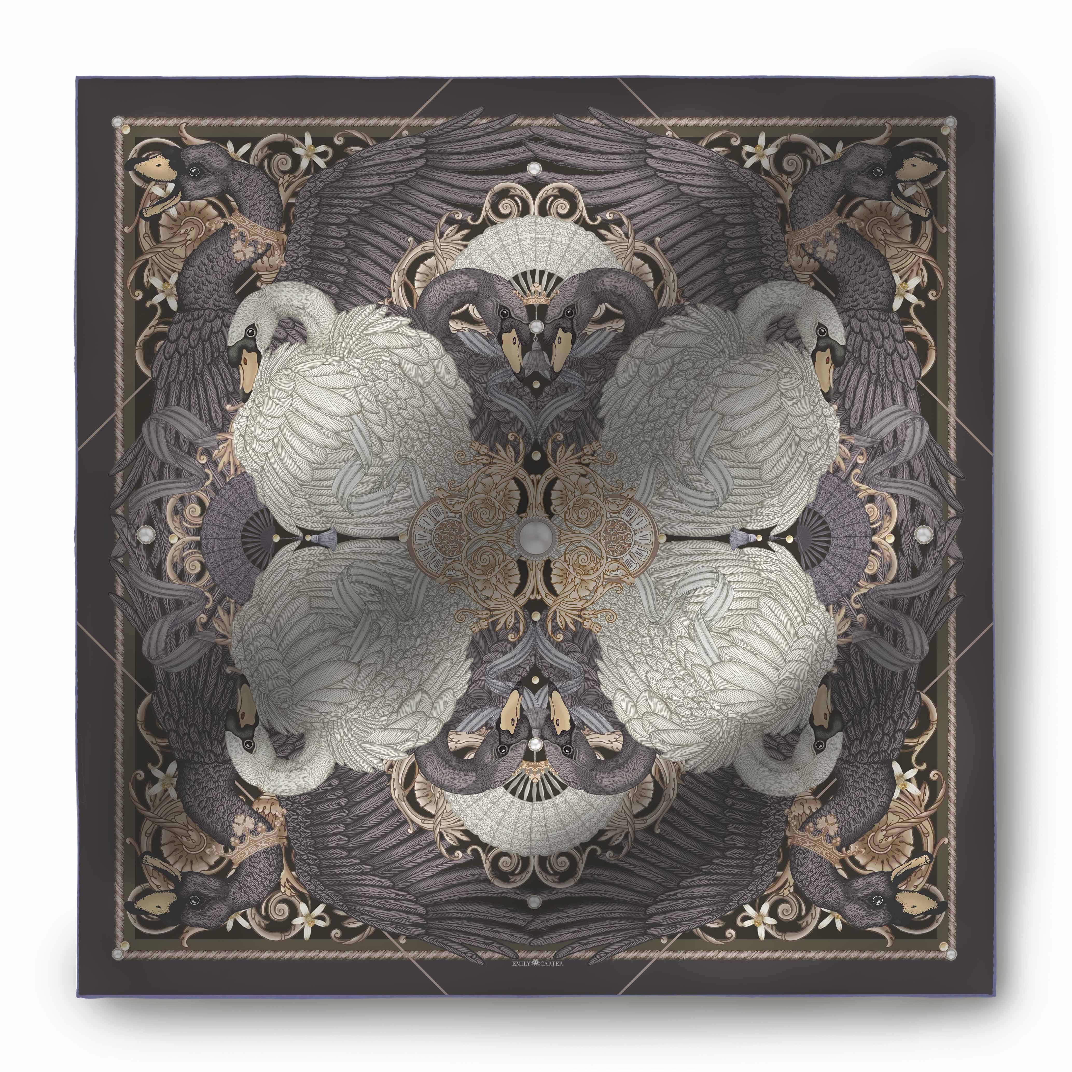 The Black Swan Silk Scarf | 90x90cm [Preorder]