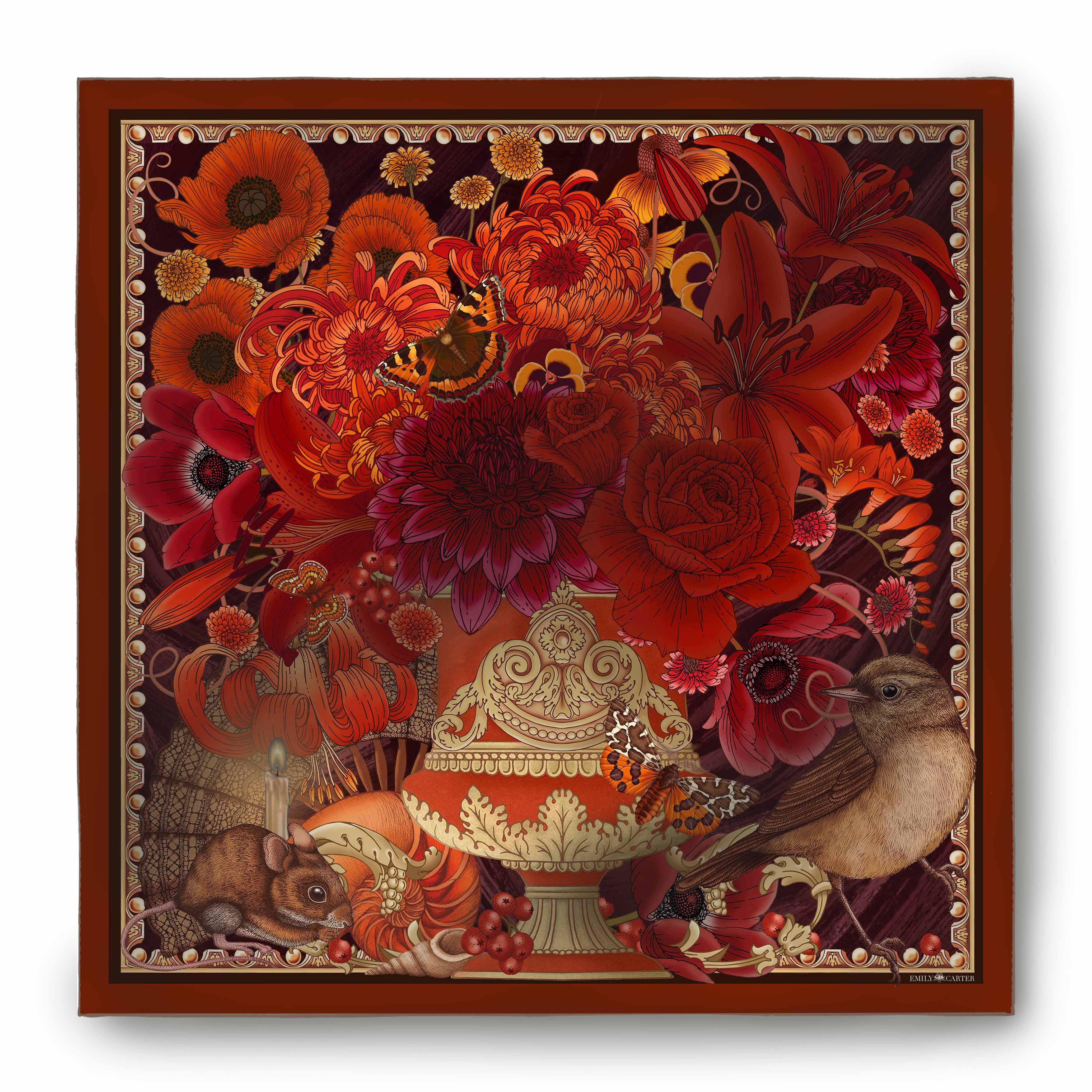 The Nightshade Still Life Silk Scarf | 90x90cm [Preorder]