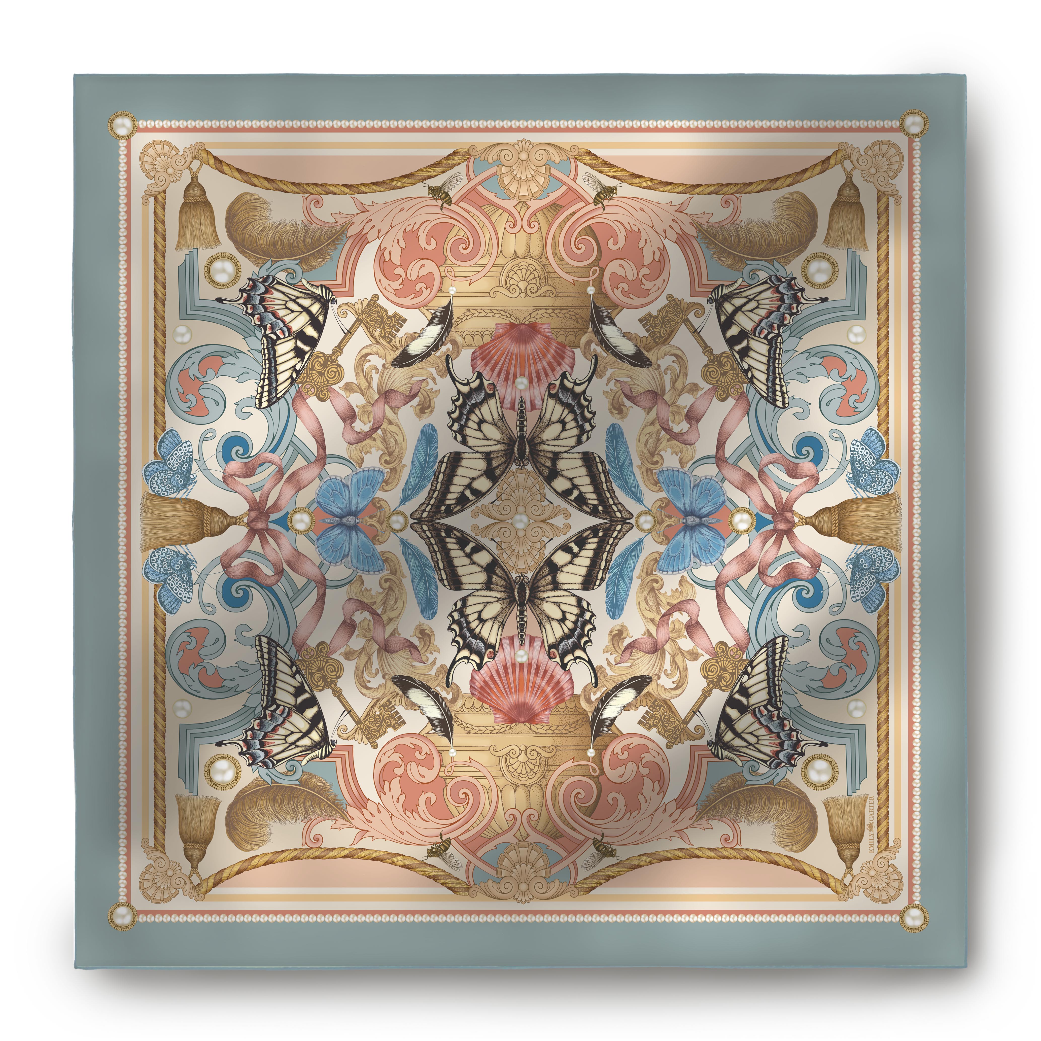 The Baroque Butterfly Silk Scarf | 90x90cm