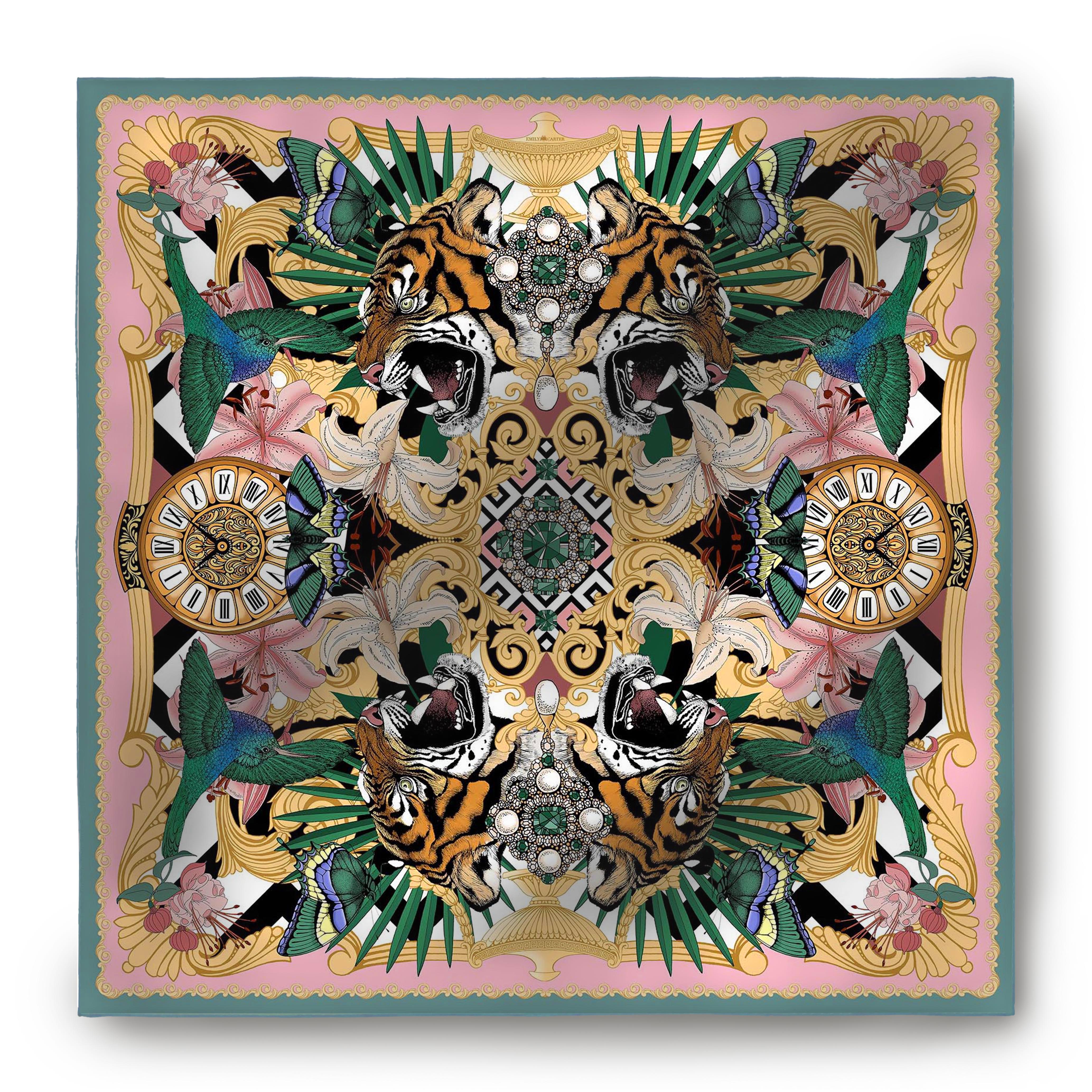 The Baroque Tiger Silk Scarf | 90x90cm