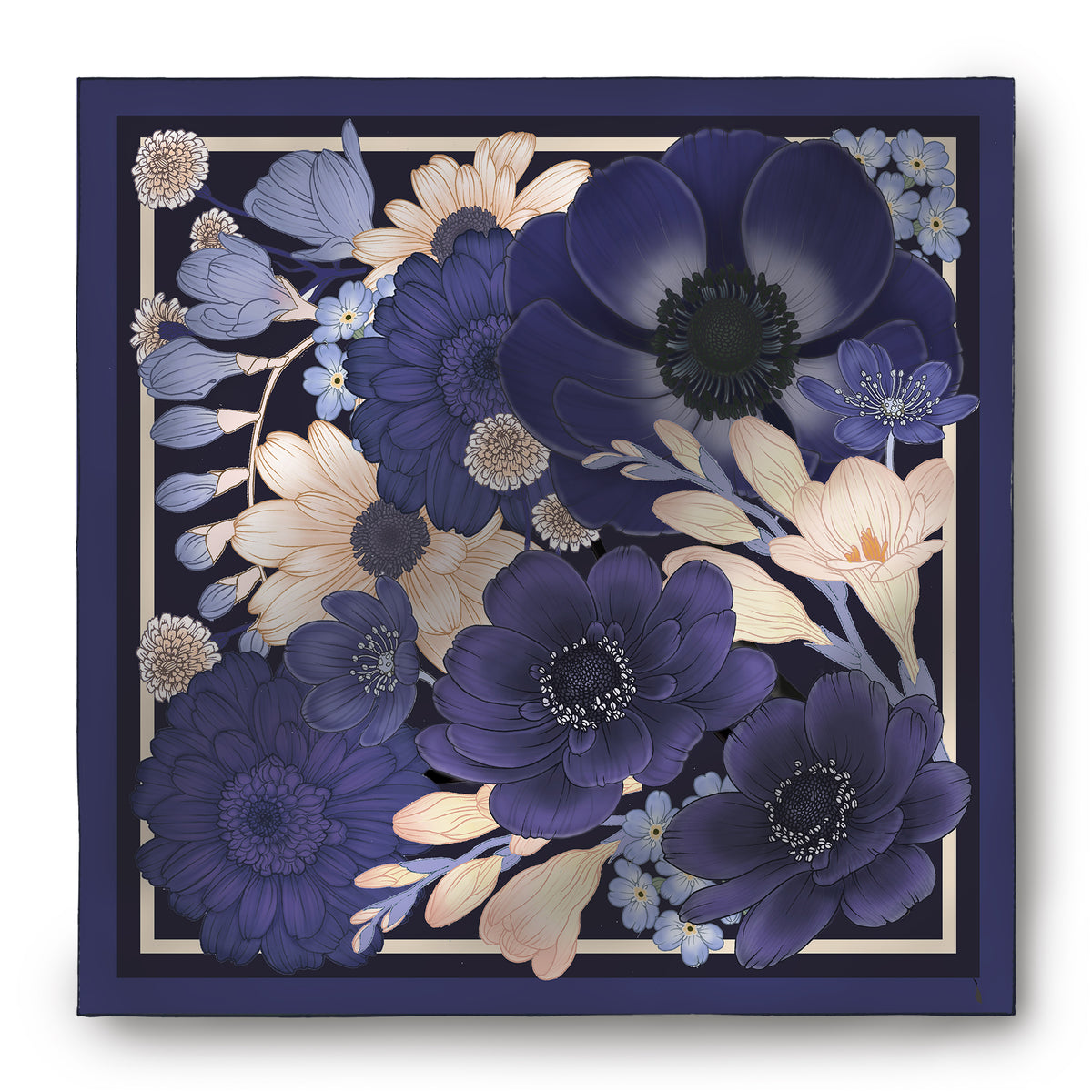 The Anemone & Freesia Silk Scarf | 90x90cm [Preorder]