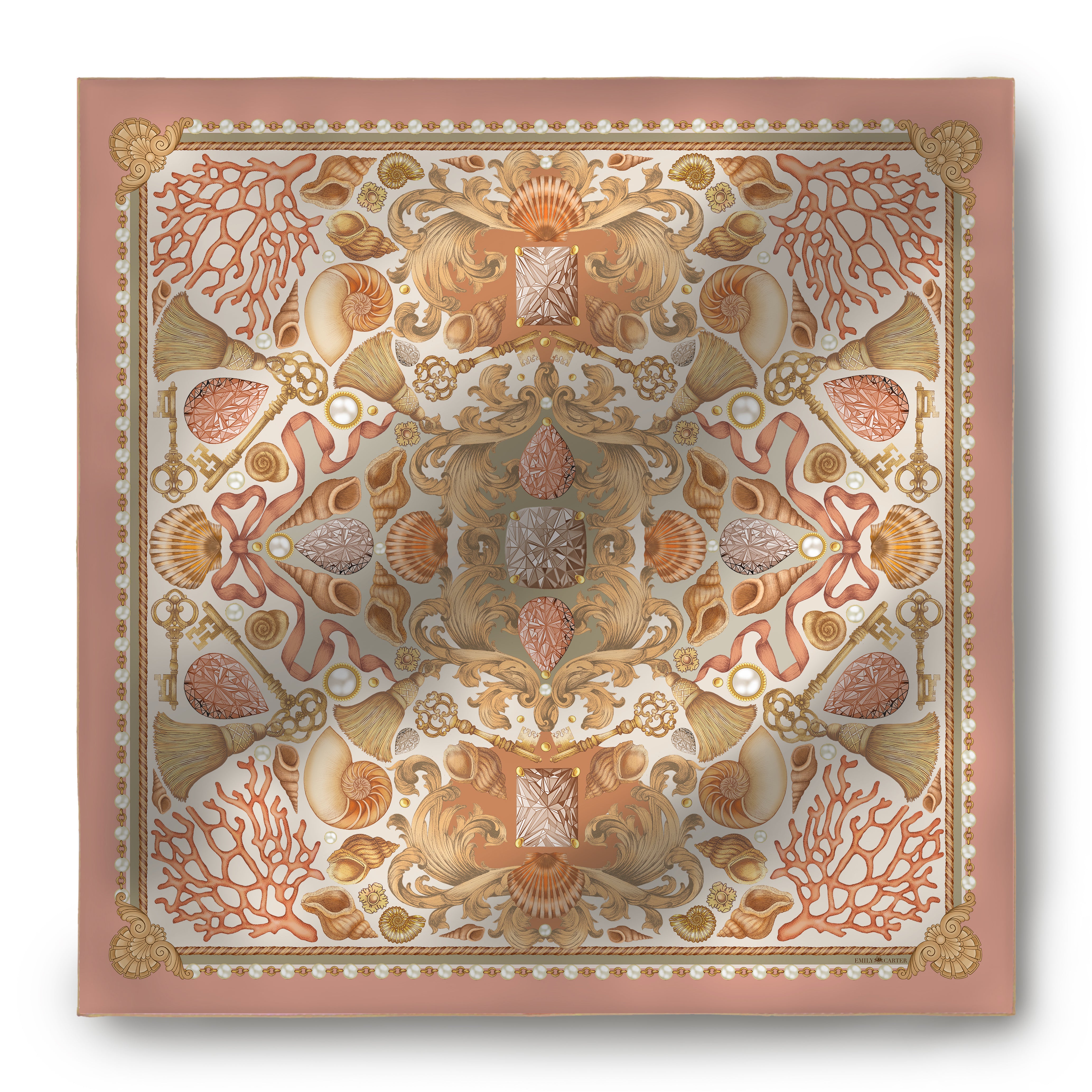 The Nautical Baroque Silk Scarf | 90x90cm