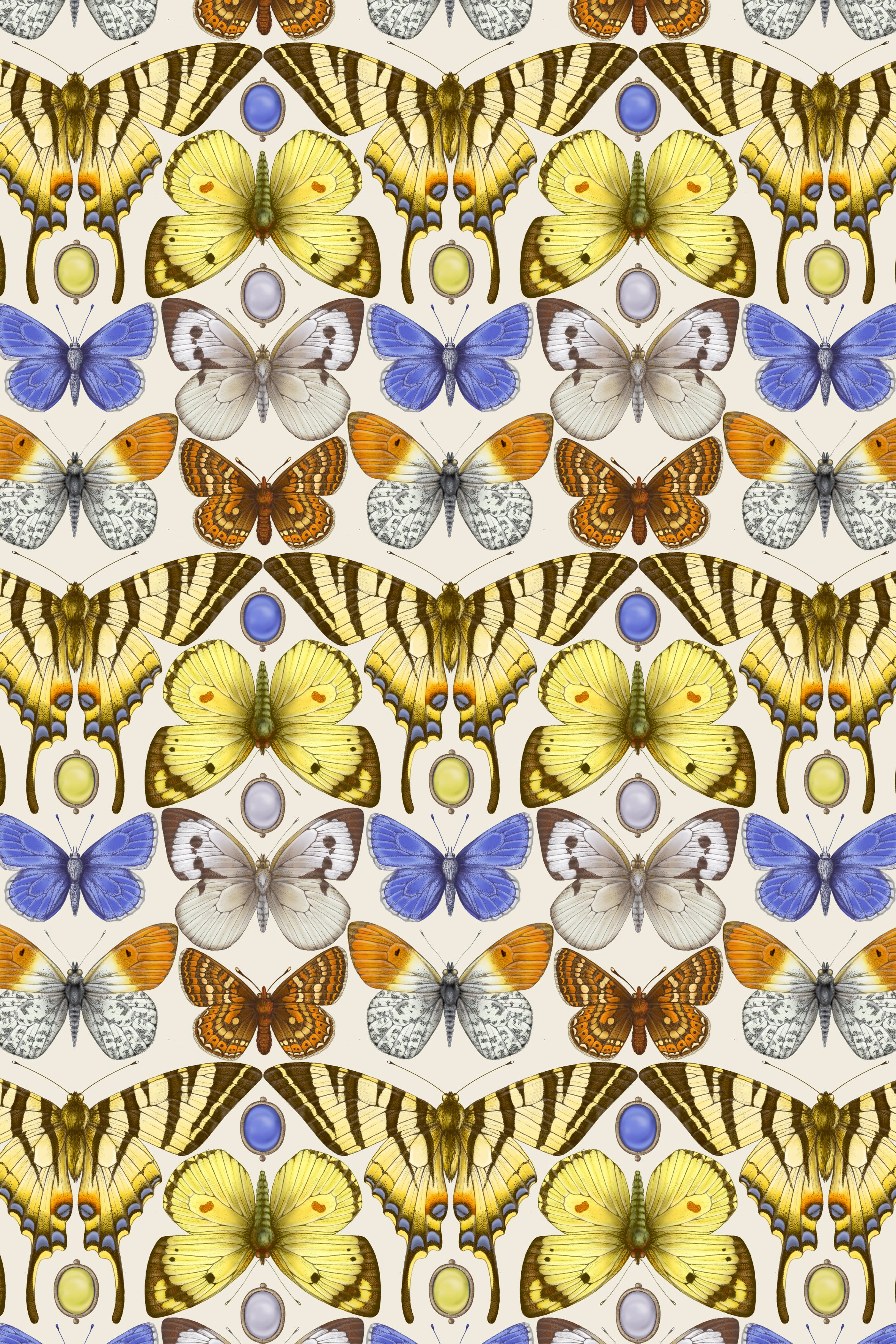 British Butterfly Print Yellow
