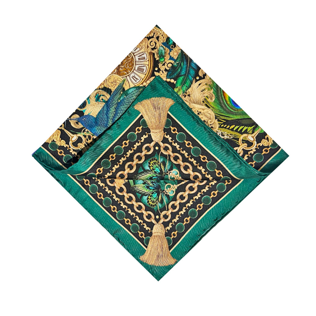 The Emerald & Jaguar Pocket Square