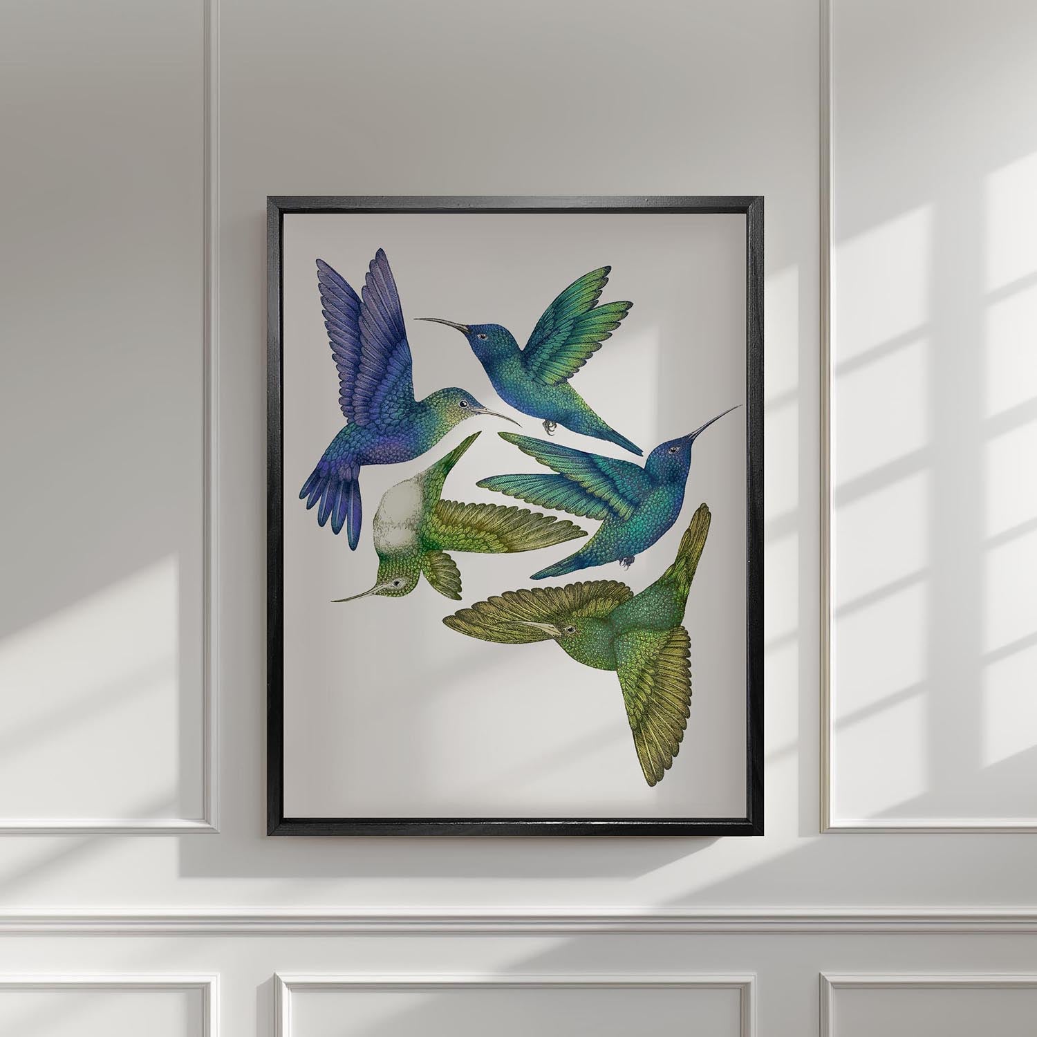 'Antique Hummingbirds I' Fine Art Print