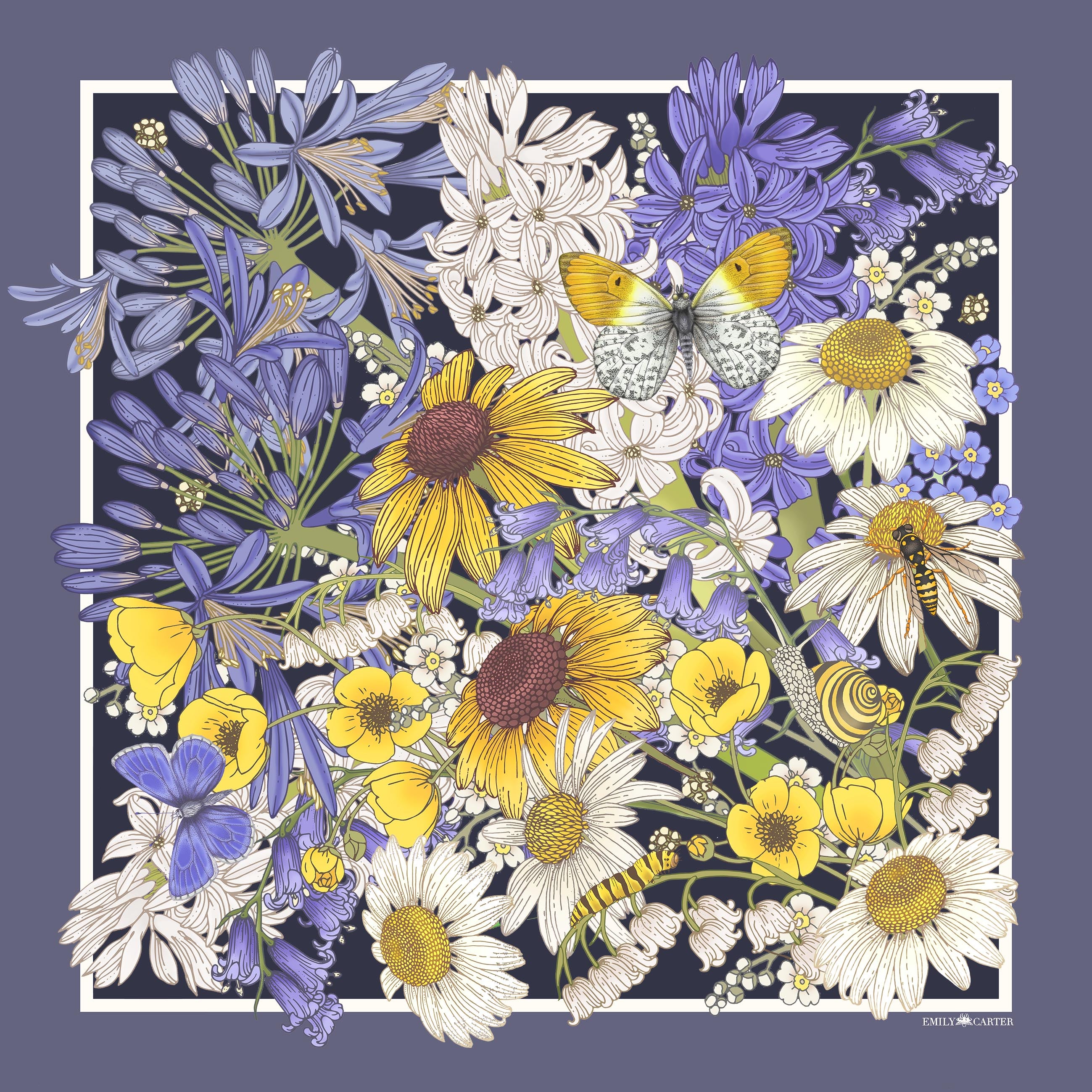The Hyacinth & Daisy Scarf | 65x65cm [Preorder]