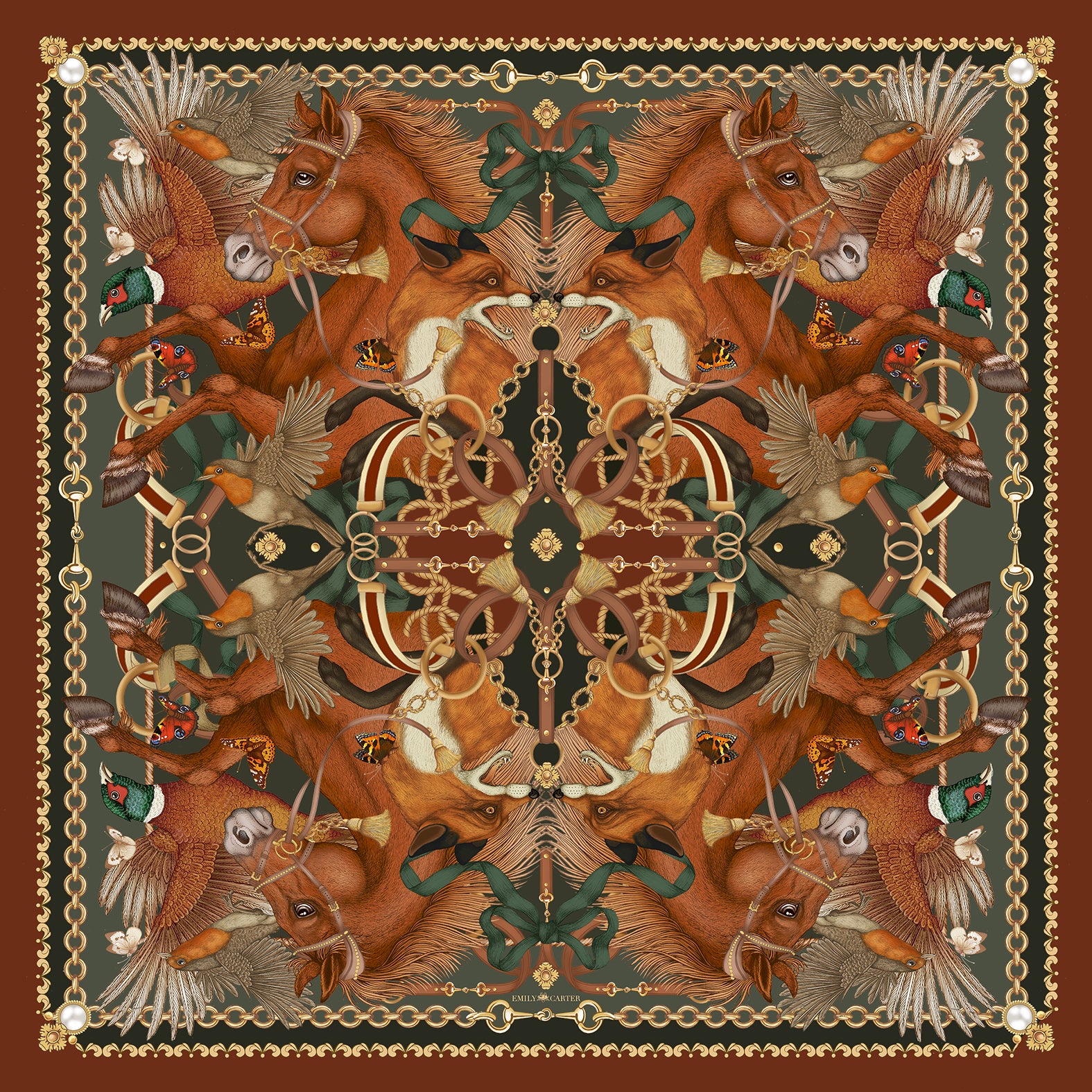The Equestrian Silk Scarf | 65x65cm [Preorder]