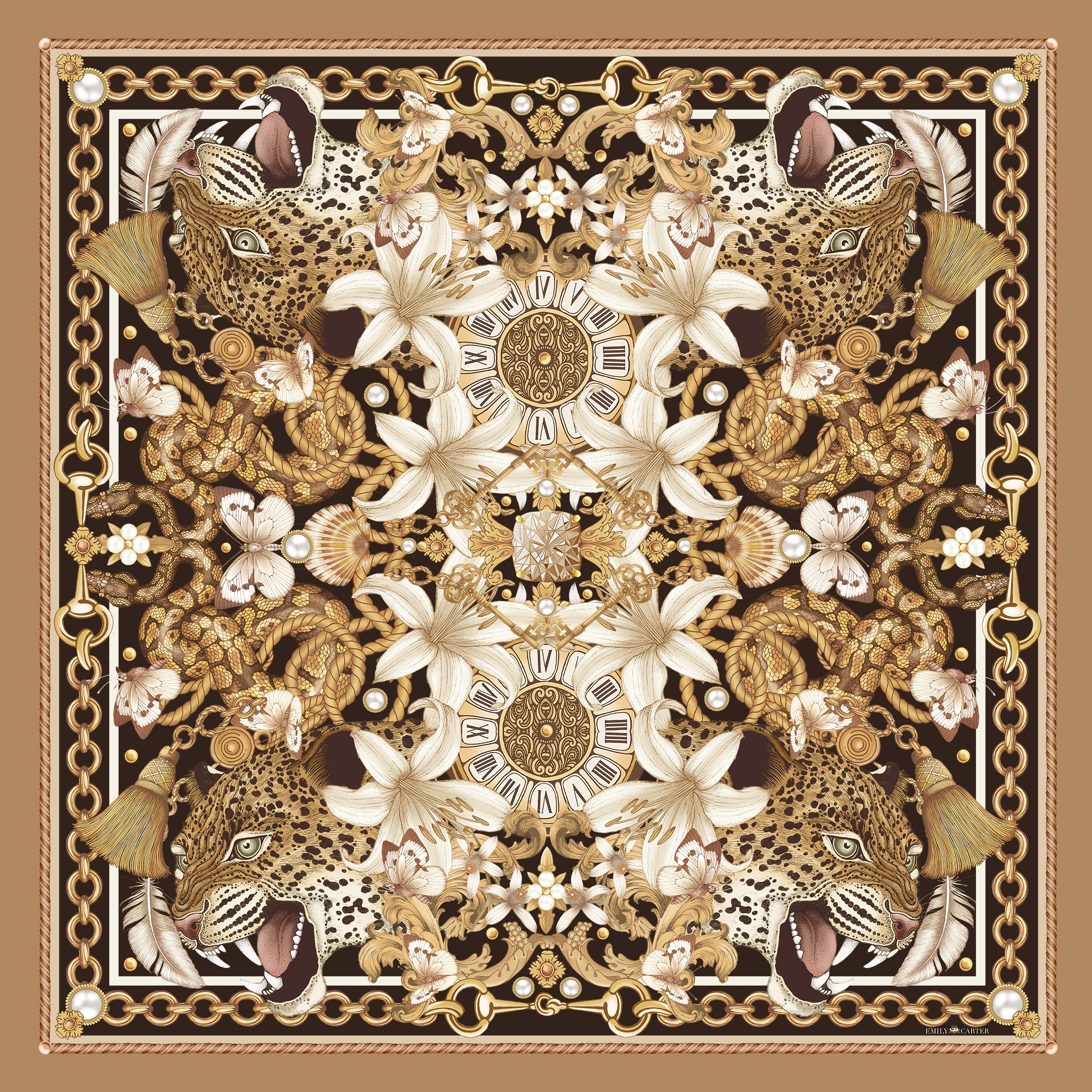 The Lily & Leopard Silk Neckerchief | 45x45cm