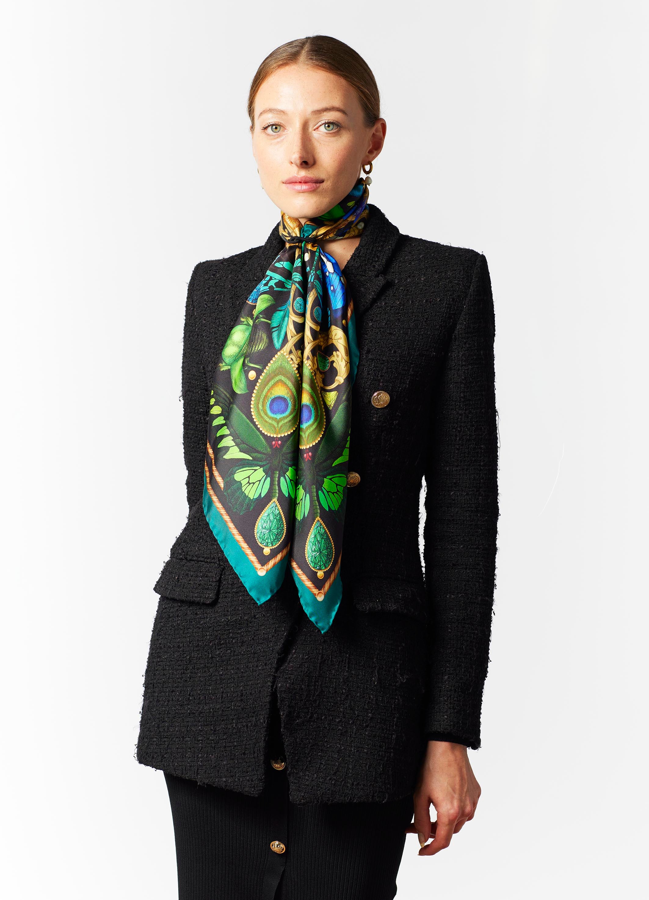 The Iridescent Butterfly Silk Scarf | 90x90cm
