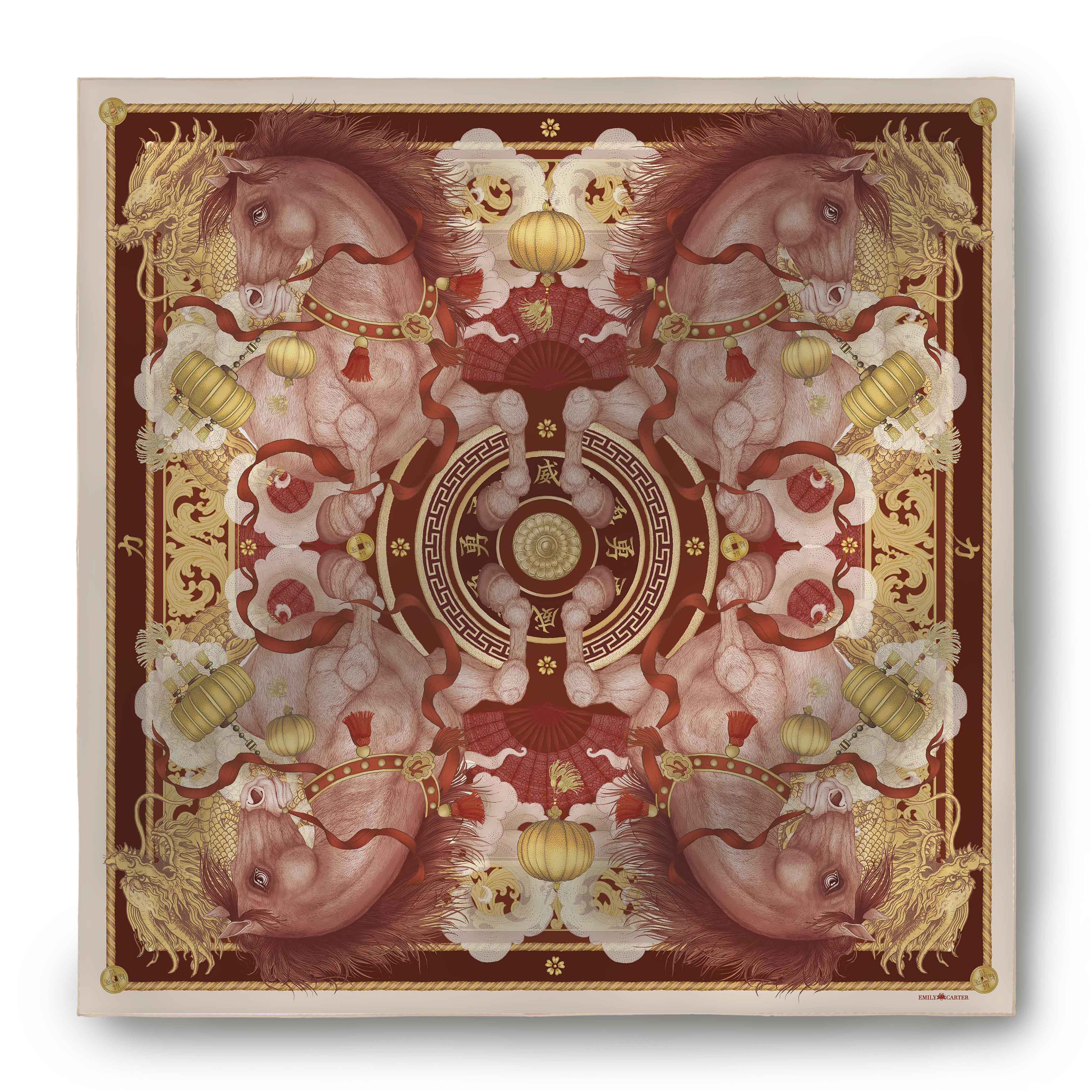 The Horse & Dragon Silk Scarf - Limited Edition | 90x90cm [Preorder]