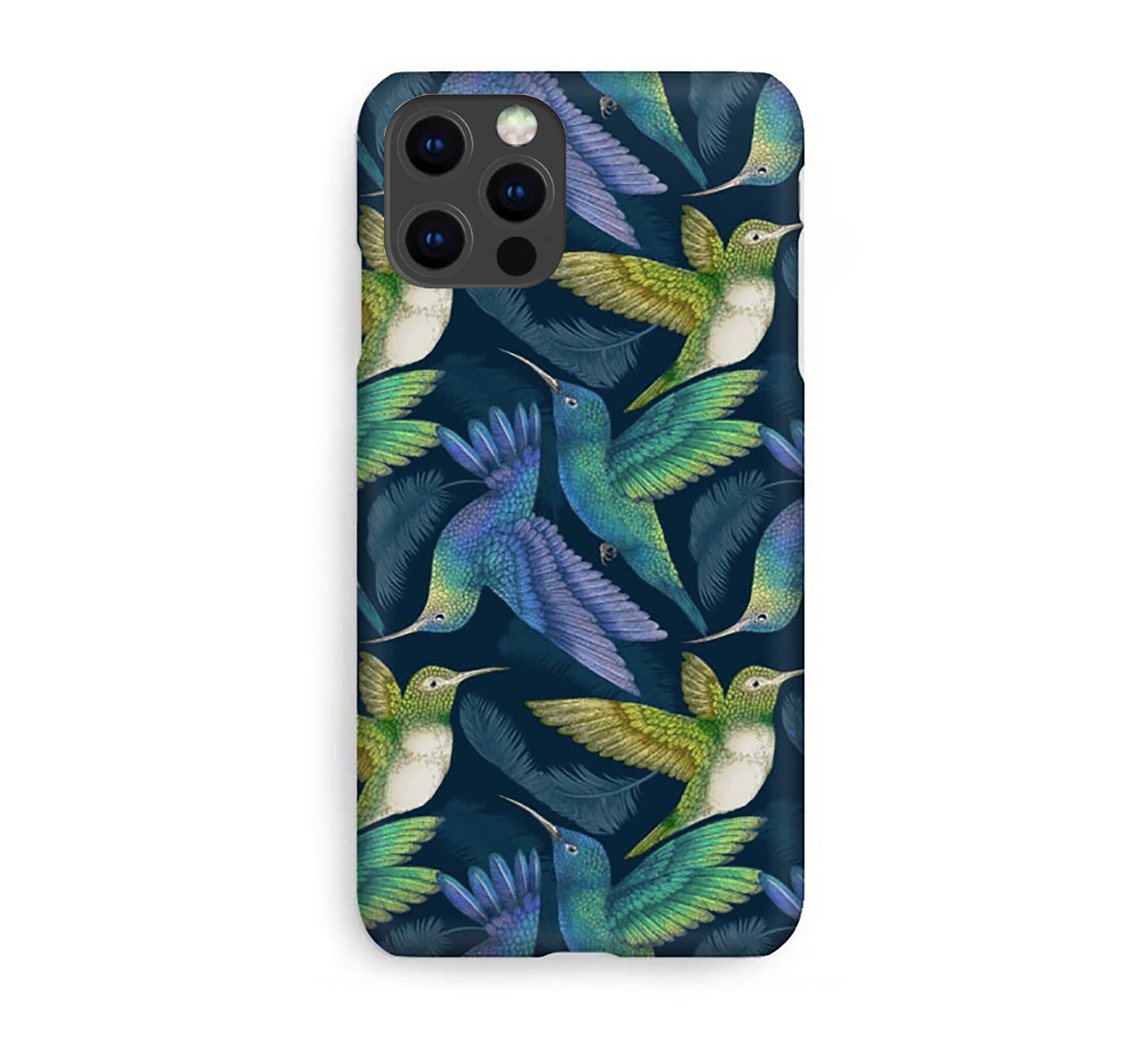 Luxury Phone Case - Tropical Hummingbirds Indigo
