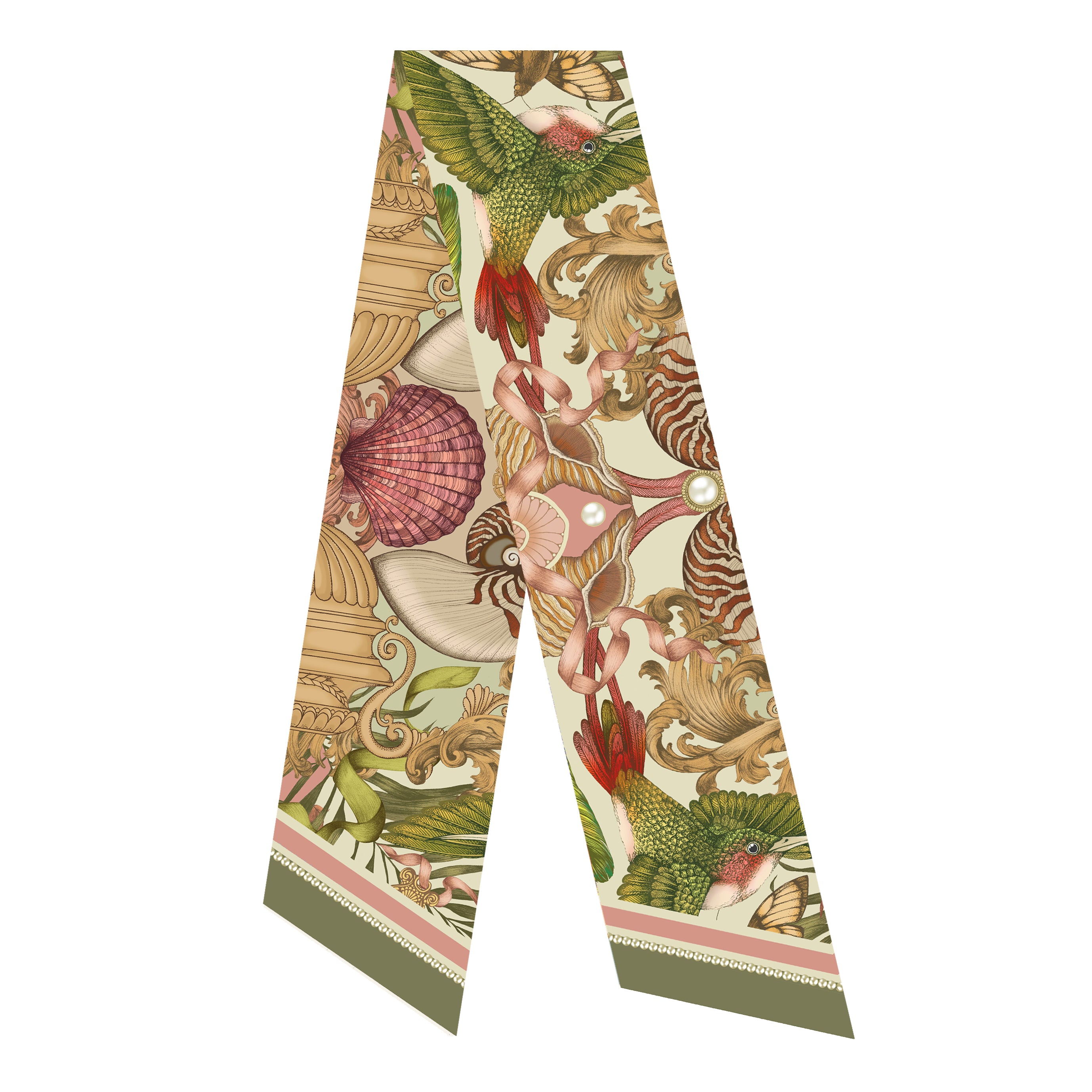 The Hummingbird & Nautilus Luxe Twilly Scarf [Preorder]