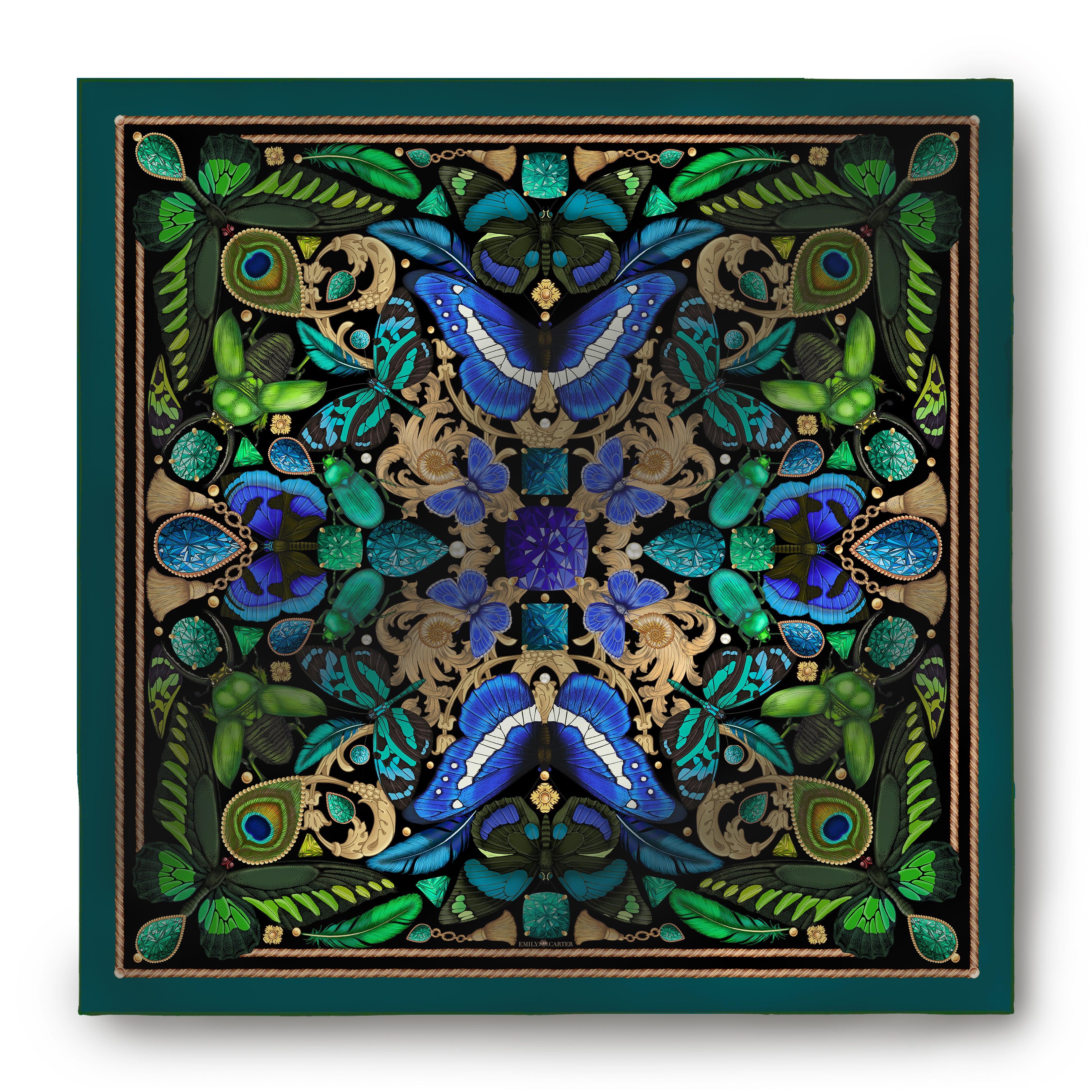 The Iridescent Butterfly Silk Scarf | 90x90cm