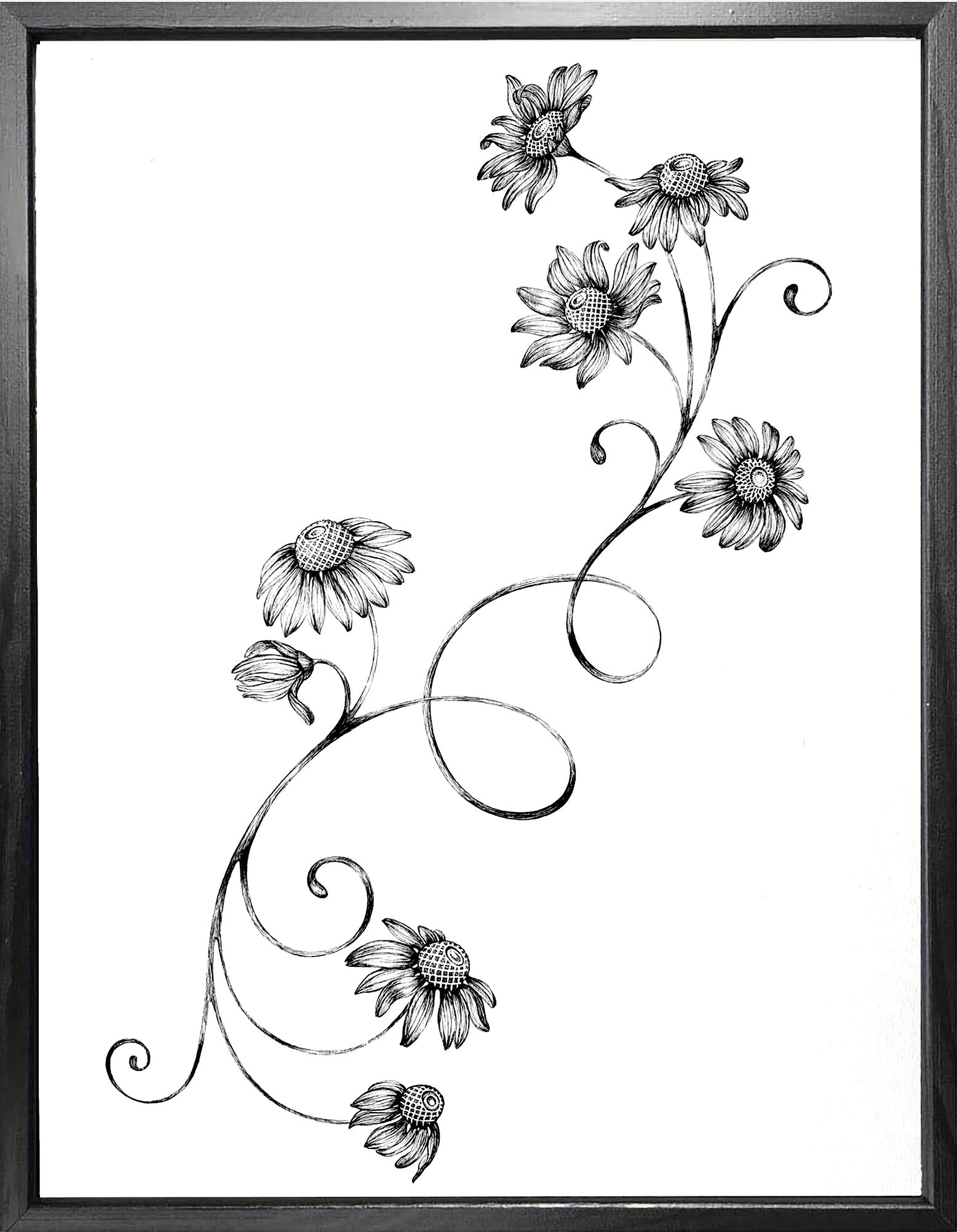 'Baroque Floral, 2022' | Signed Original A3 Illustration