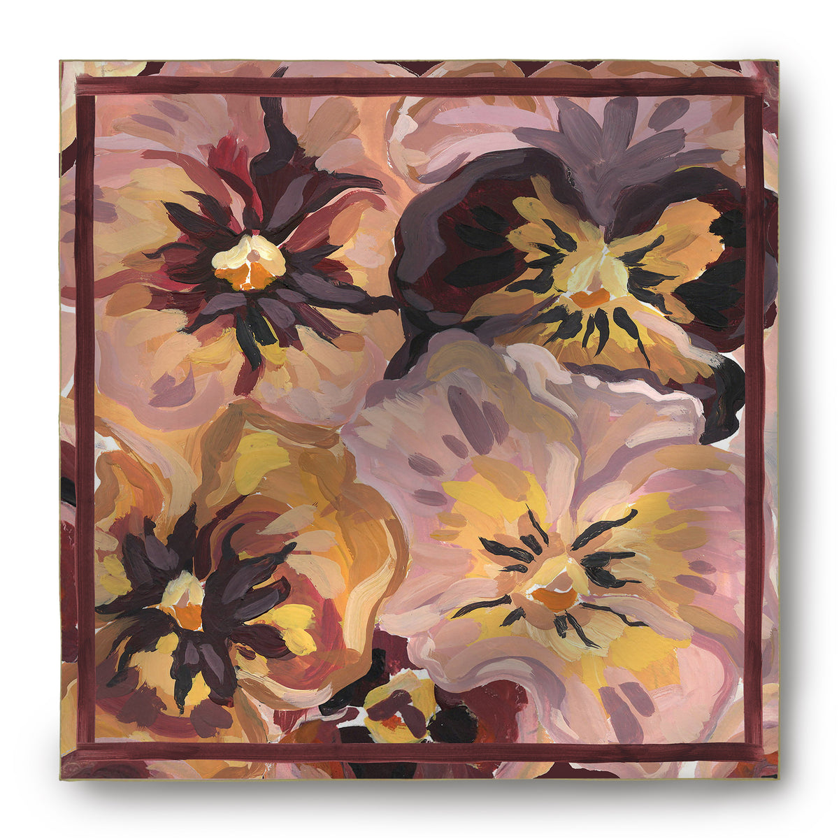 The Pansy Bouquet Silk Scarf | 90x90cm [Preorder]