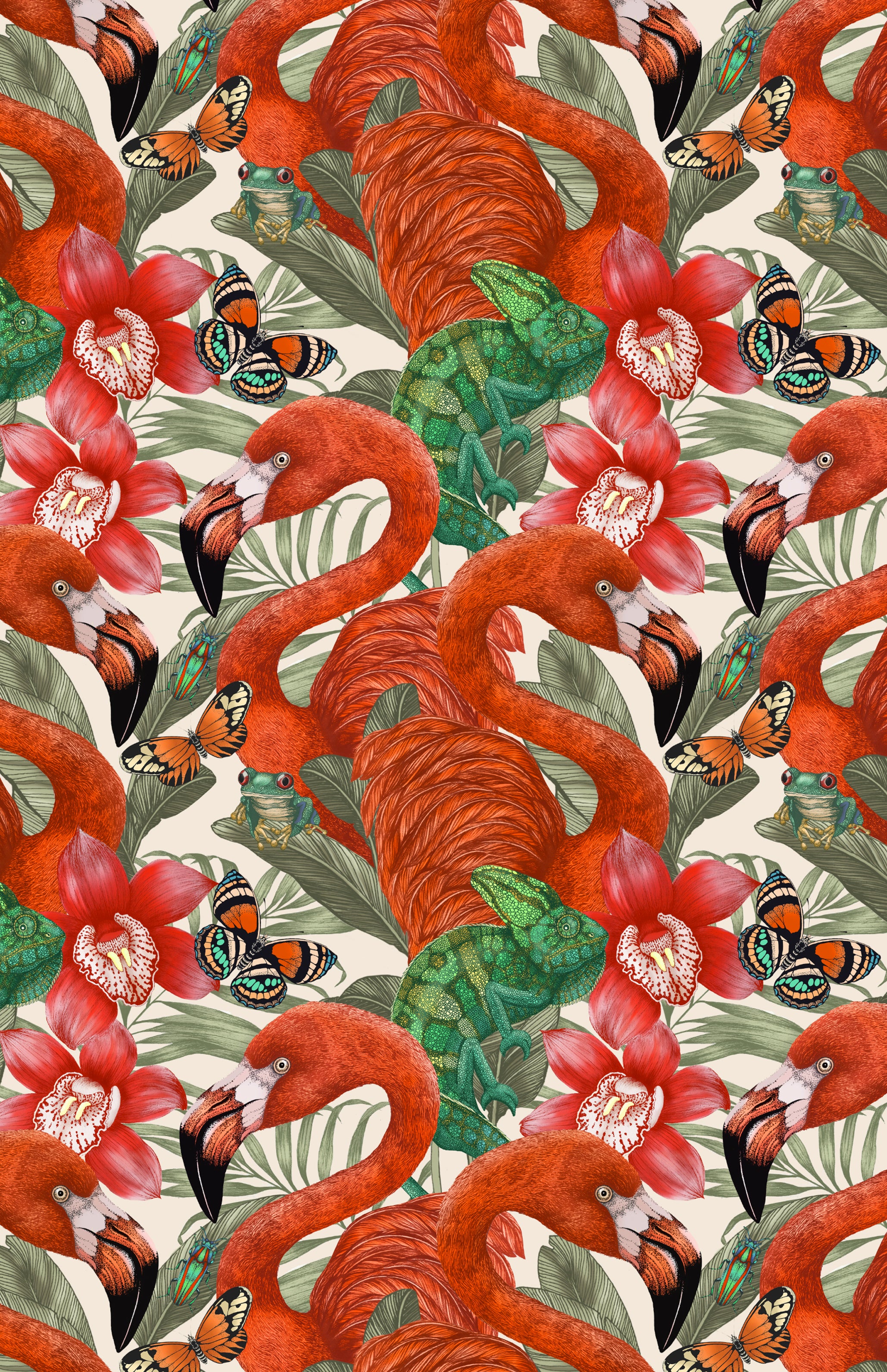 The Tropical Flamingo Wallpaper